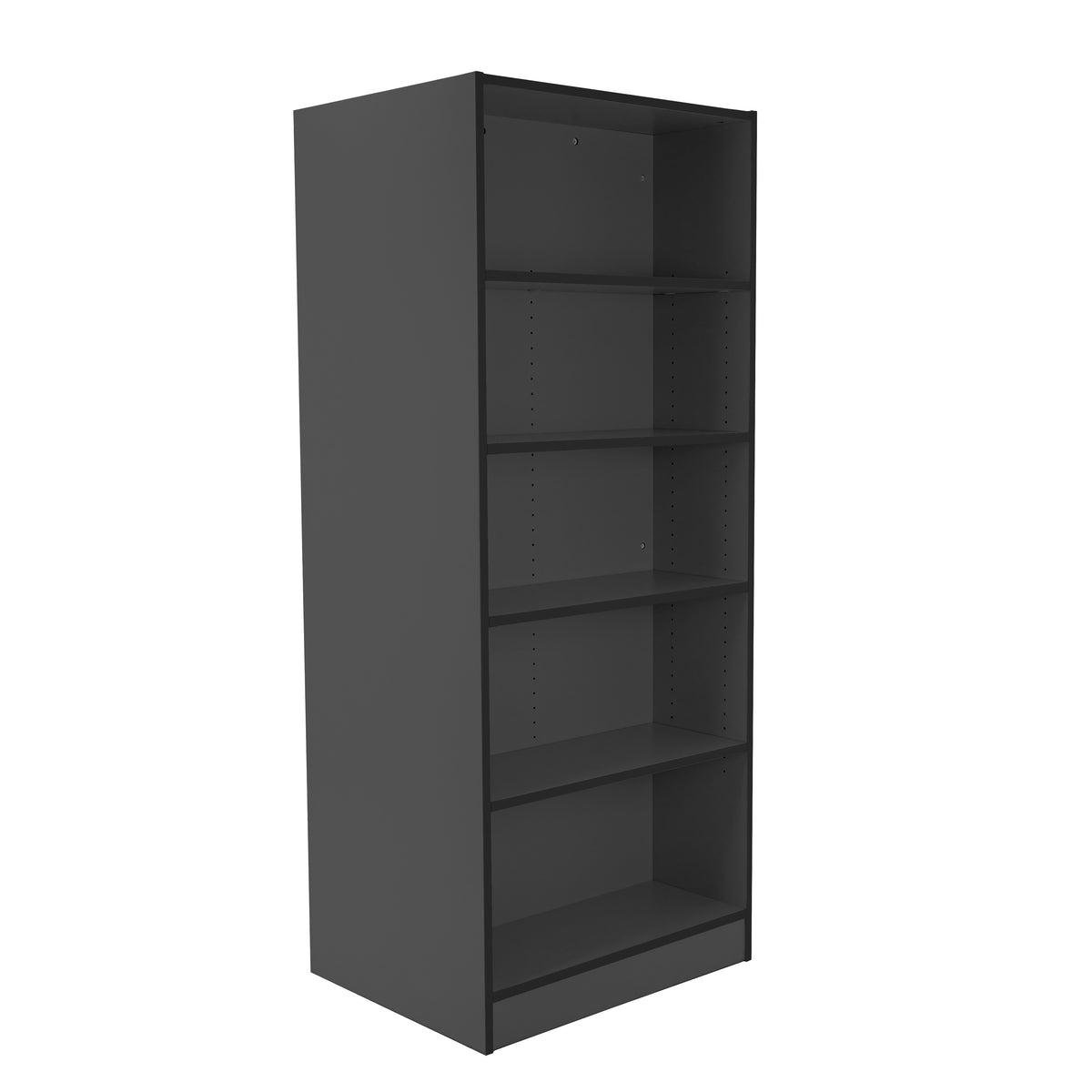 Laminate Double-Sided Bookcase 5-Shelf 72" Height - Black