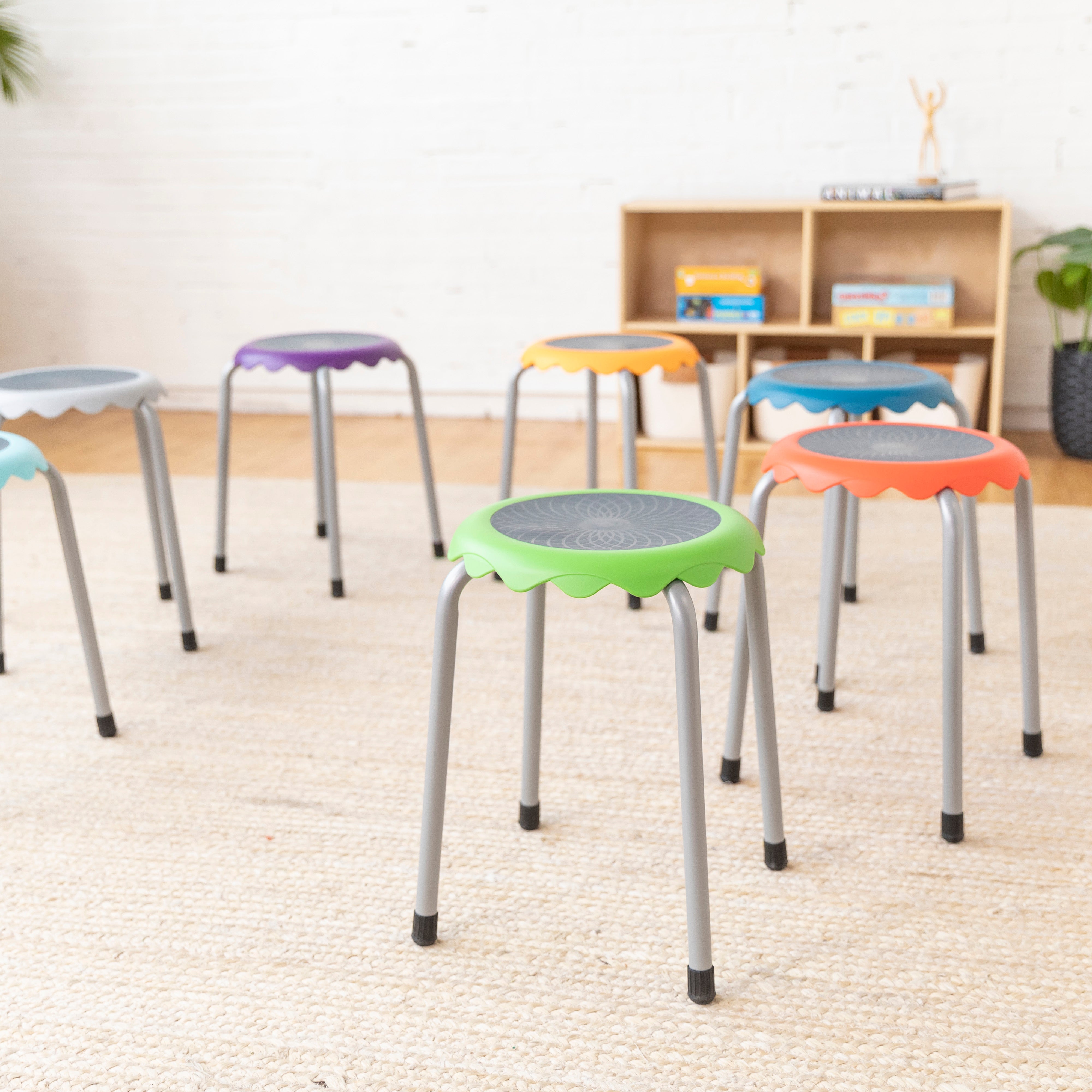 Daisy Stackable Stool Set 8-Piece - Assorted