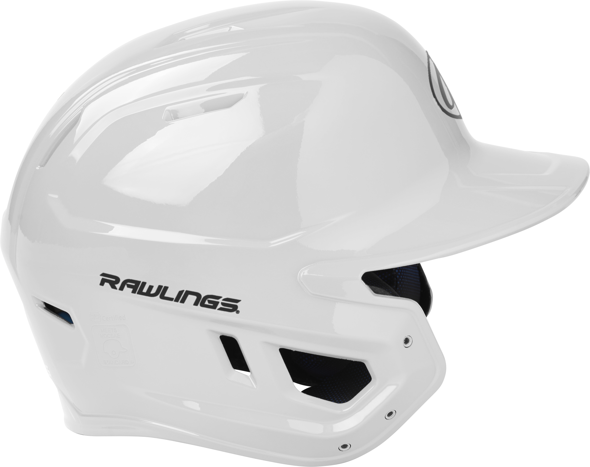Rawlings Mach Gloss Senior Baseball Helmet - White