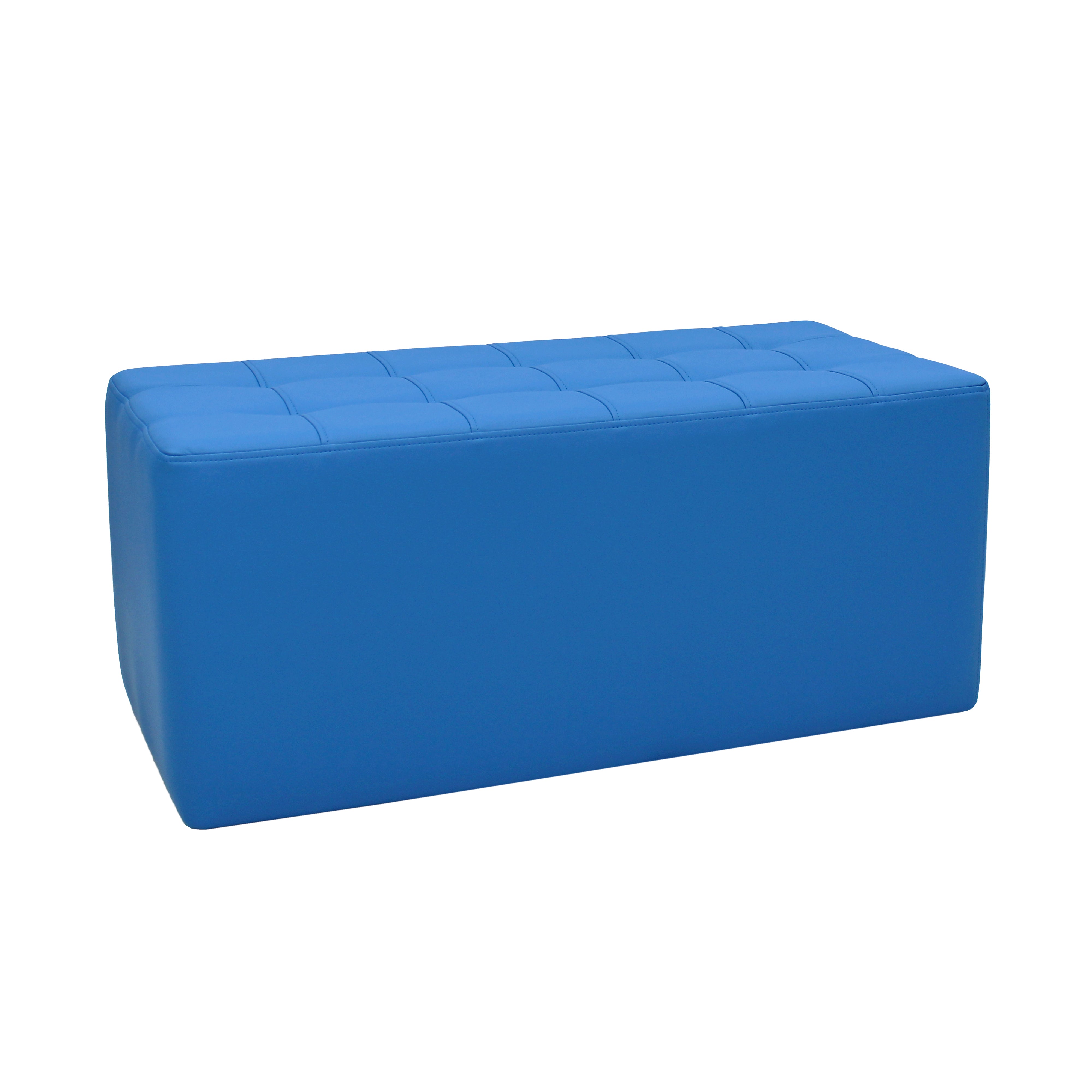 Tufted Rectangle Ottoman 16" Height - French Blue