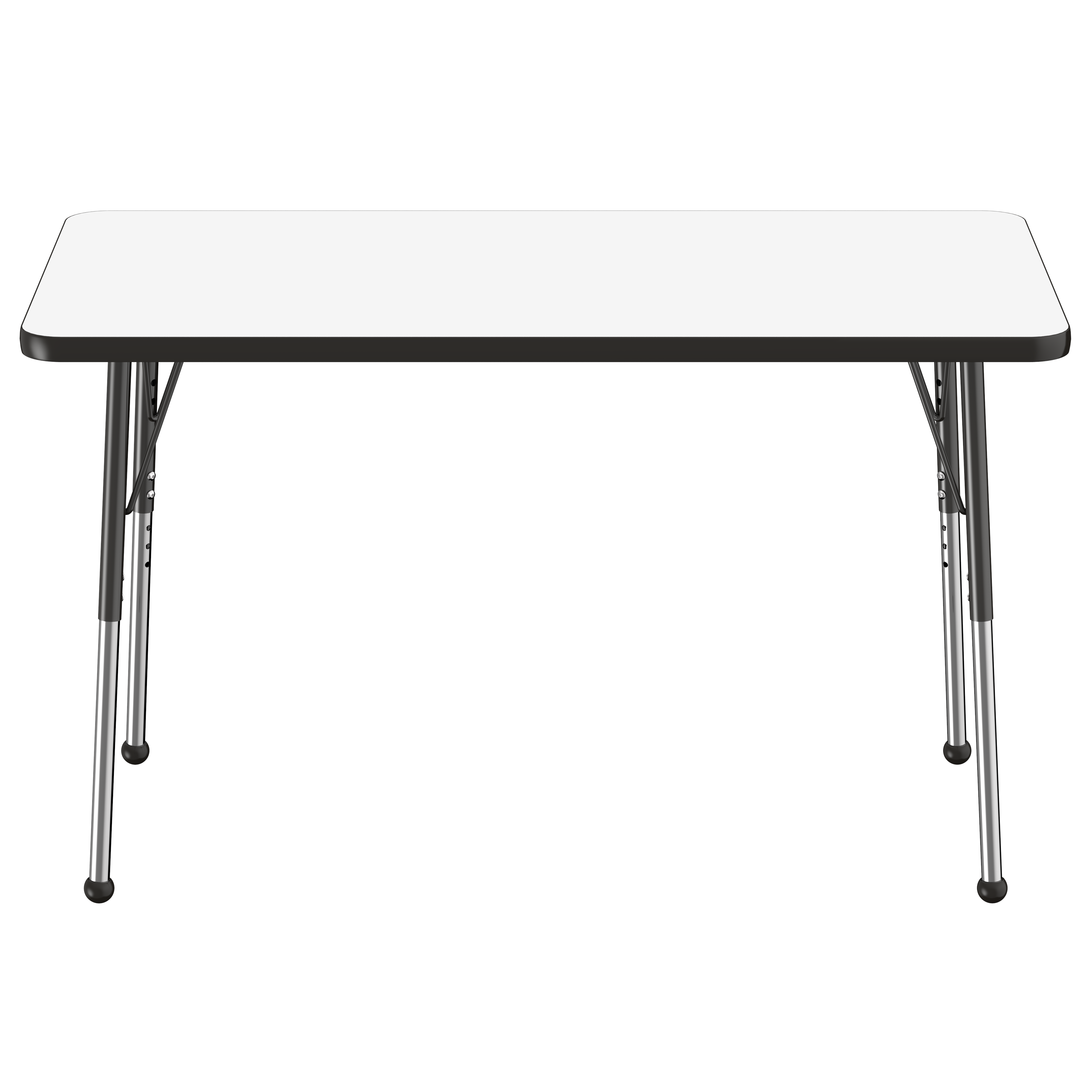 24" x 48" Rectangle Dry-Erase Activity Table with Adjustable Standard Ball Glide Legs - Whiteboard/Black