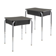 18" x 24" Belly Curve Open Front Desk with Book Box, 2-pack - Cosmic Strandz/Graphite/Silver/Black