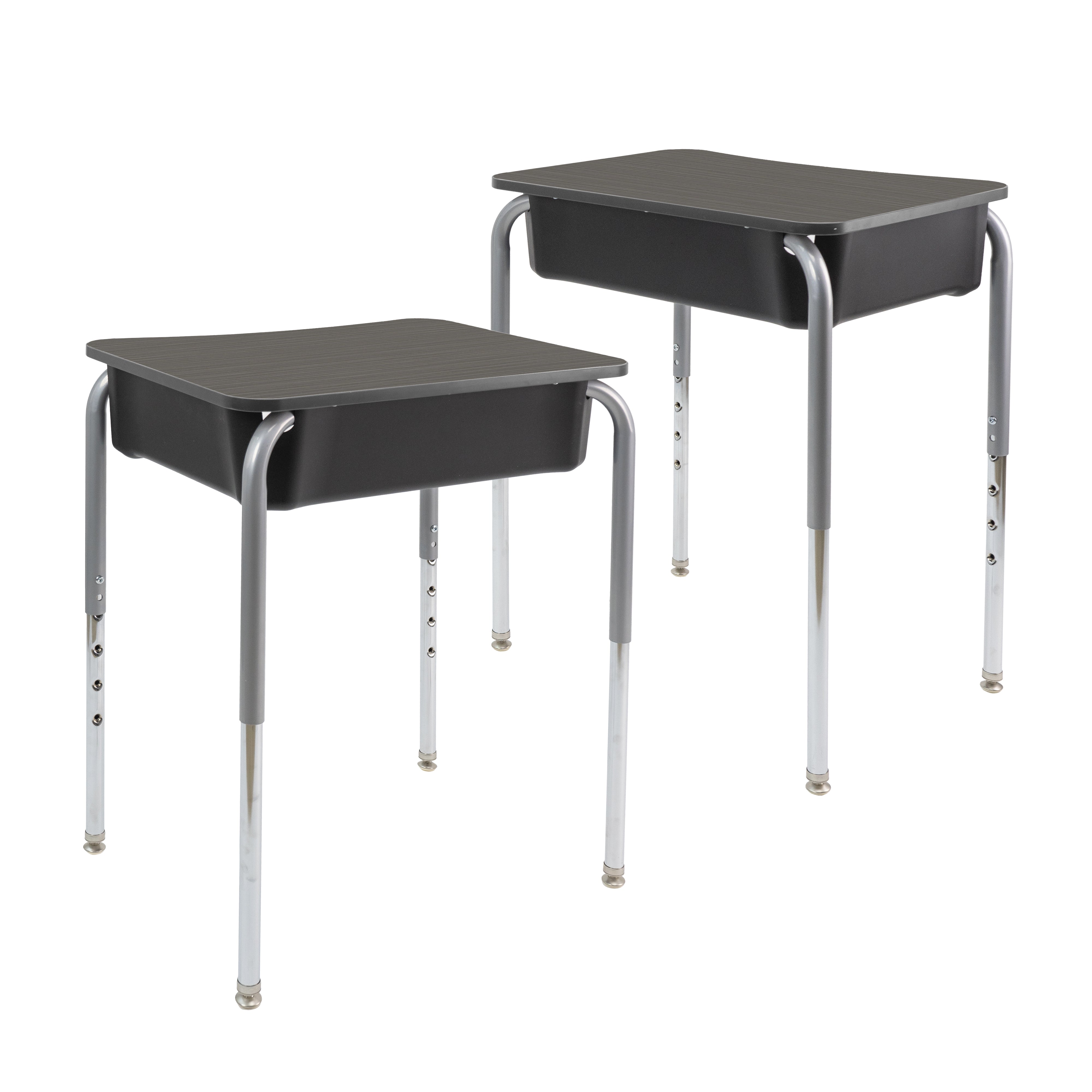 18" x 24" Belly Curve Open Front Desk with Book Box, 2-pack - Cosmic Strandz/Graphite/Silver/Black