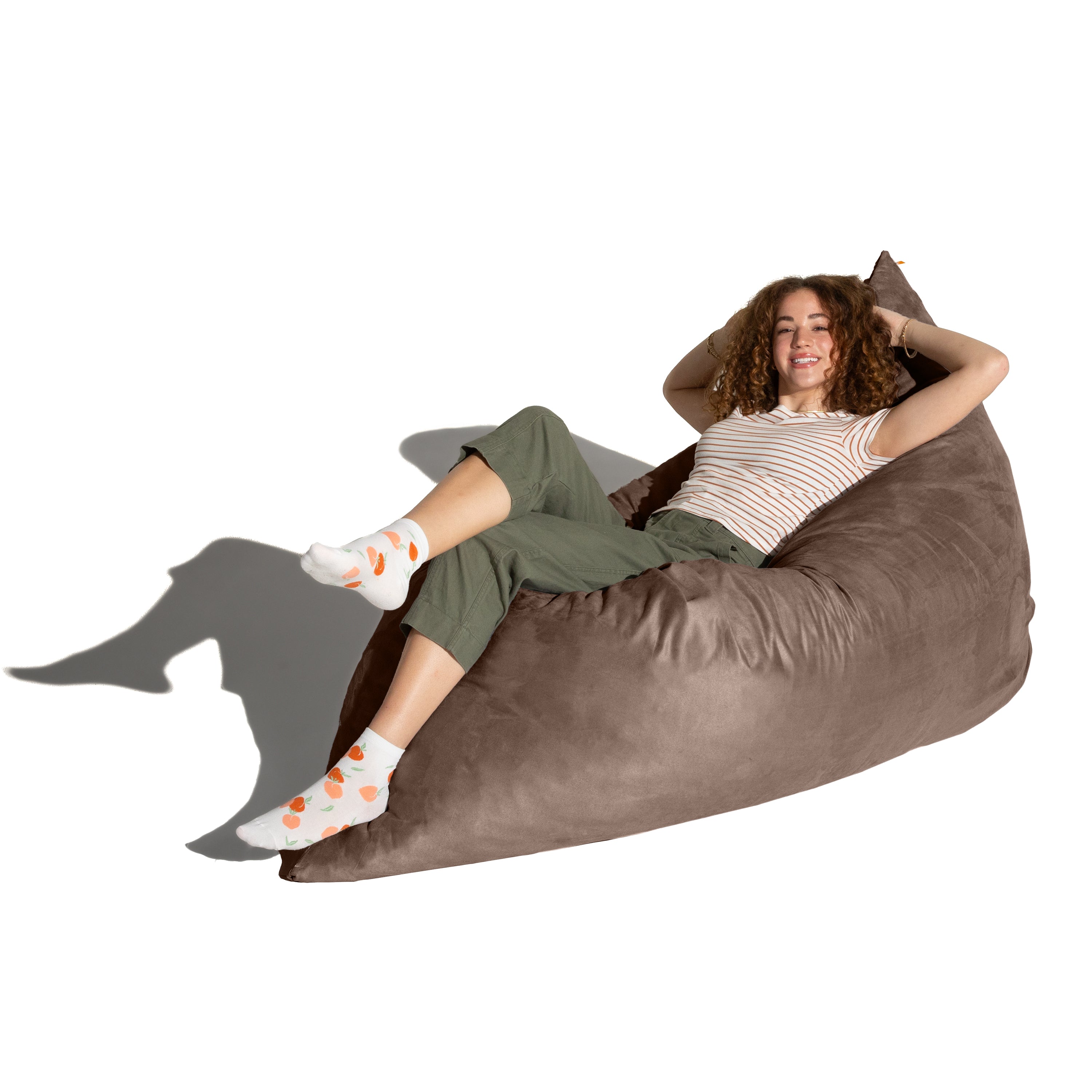 Jaxx Pillow Saxx 5.5-Foot - Huge Bean Bag Floor Pillow and Lounger, Chocolate