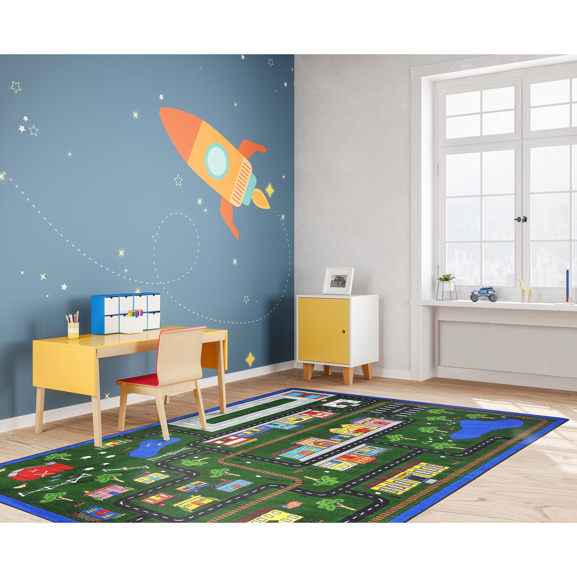 Tiny Town 10'9" x 13'2" area rug in color Multi