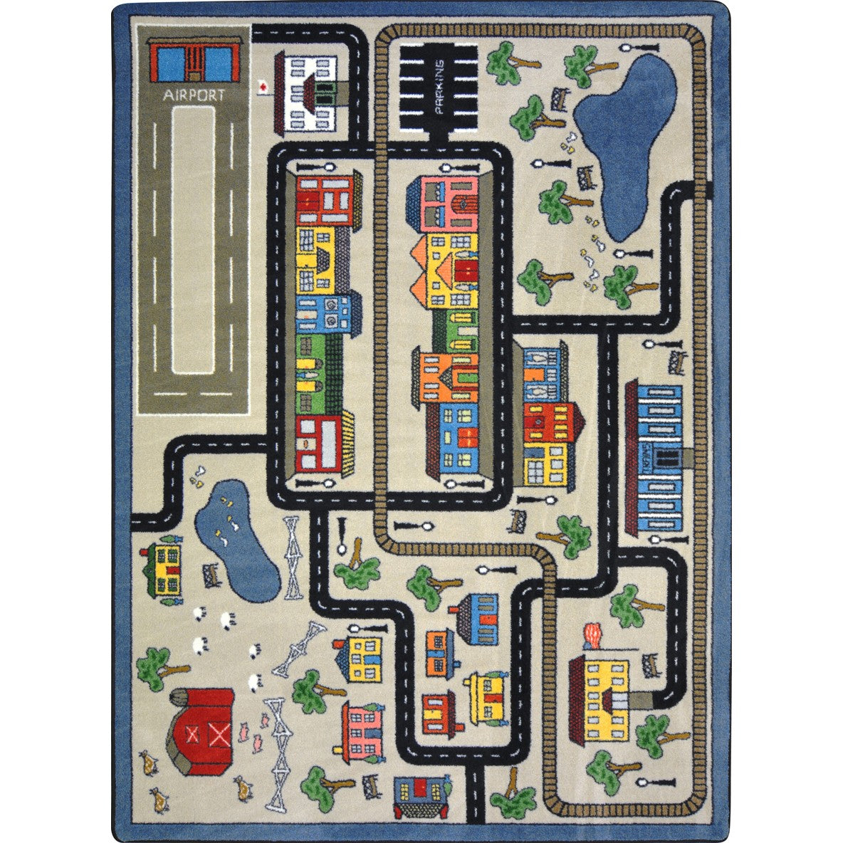 Tiny Town 5'4" x 7'8" area rug in color Pewter