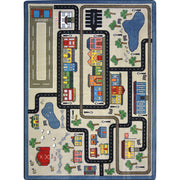 Tiny Town 7'8" x 10'9" area rug in color Pewter