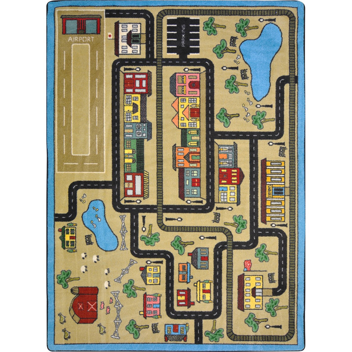 Tiny Town 10'9" x 13'2" area rug in color Sandstone