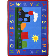 Tiny Train 3'10" x 5'4" area rug in color Multi