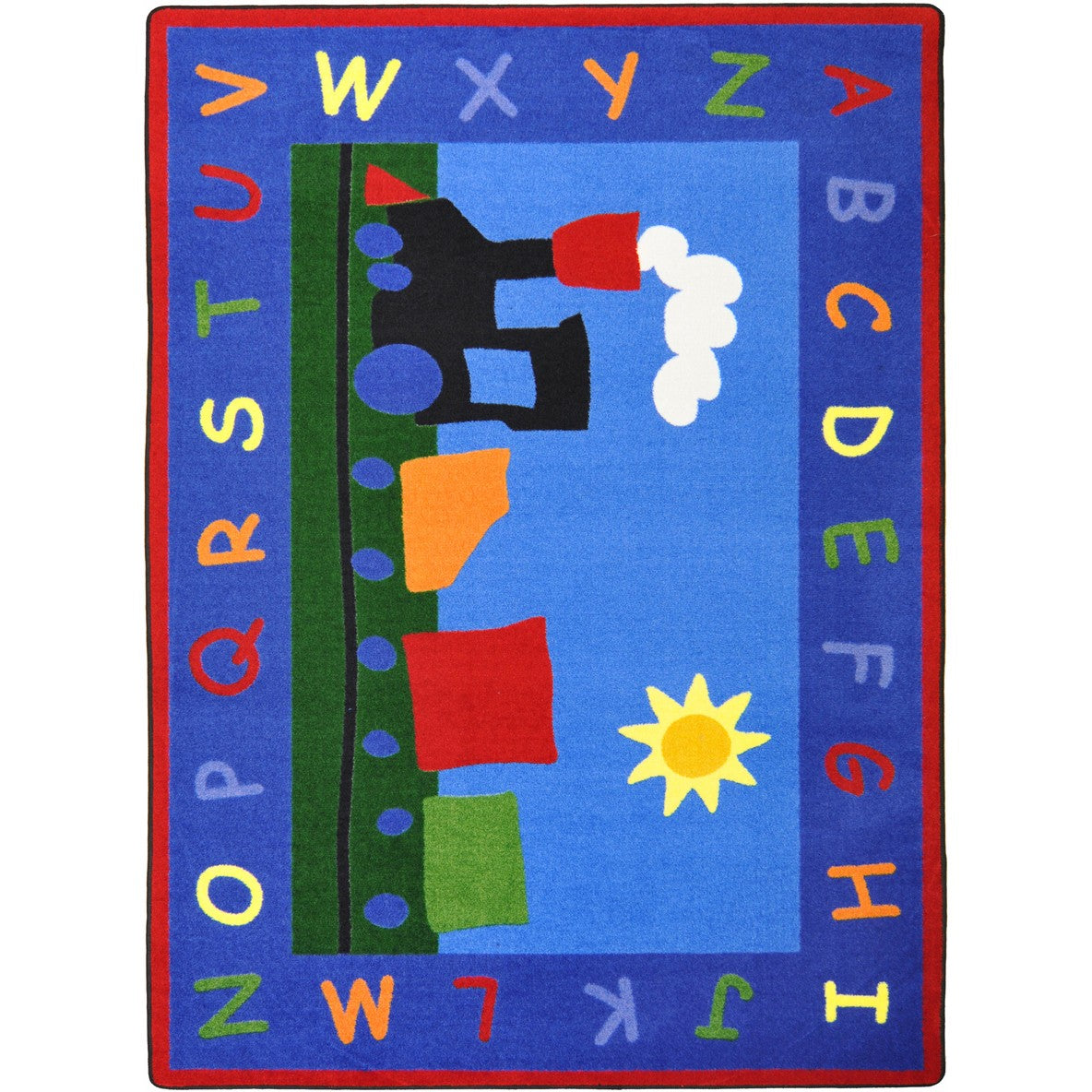 Tiny Train 5'4" x 7'8" area rug in color Multi