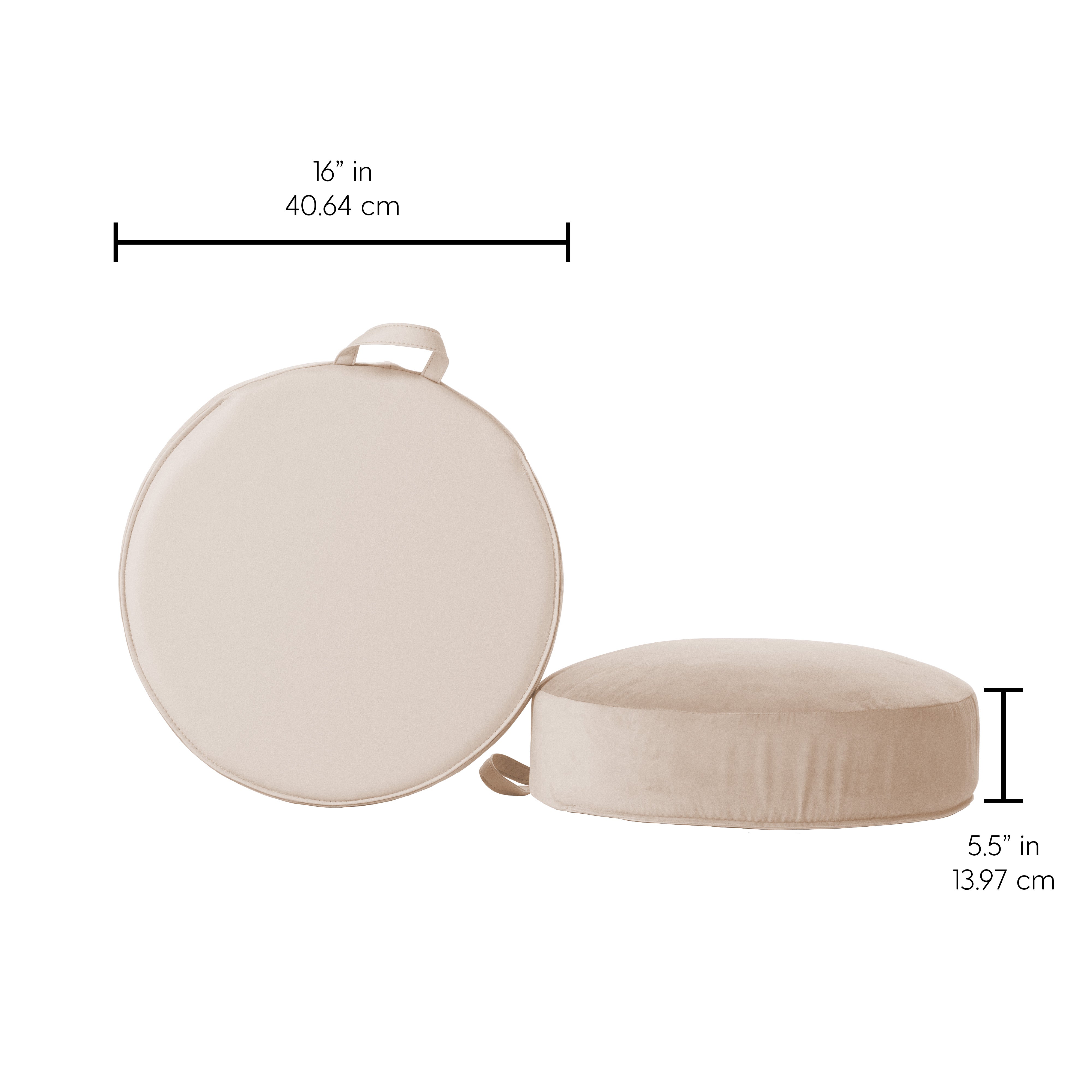 Overstuffed Microfiber Floor Cushions, 2-Piece - Beige