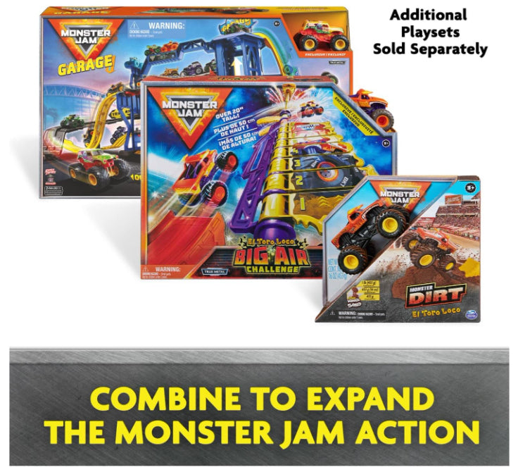 Monster Jam, Megalodon Loop of Doom Stunt Playset with Exclusive 1:64 Scale Die-Cast Monster Truck for Kids Toys for Boys Ages 3 4 5 6 and up