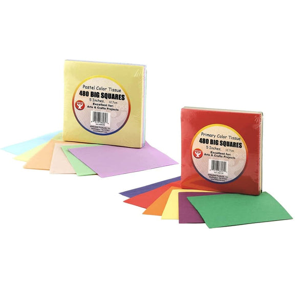 Squares - 5", 480 ct., Tissue, pastel colors
