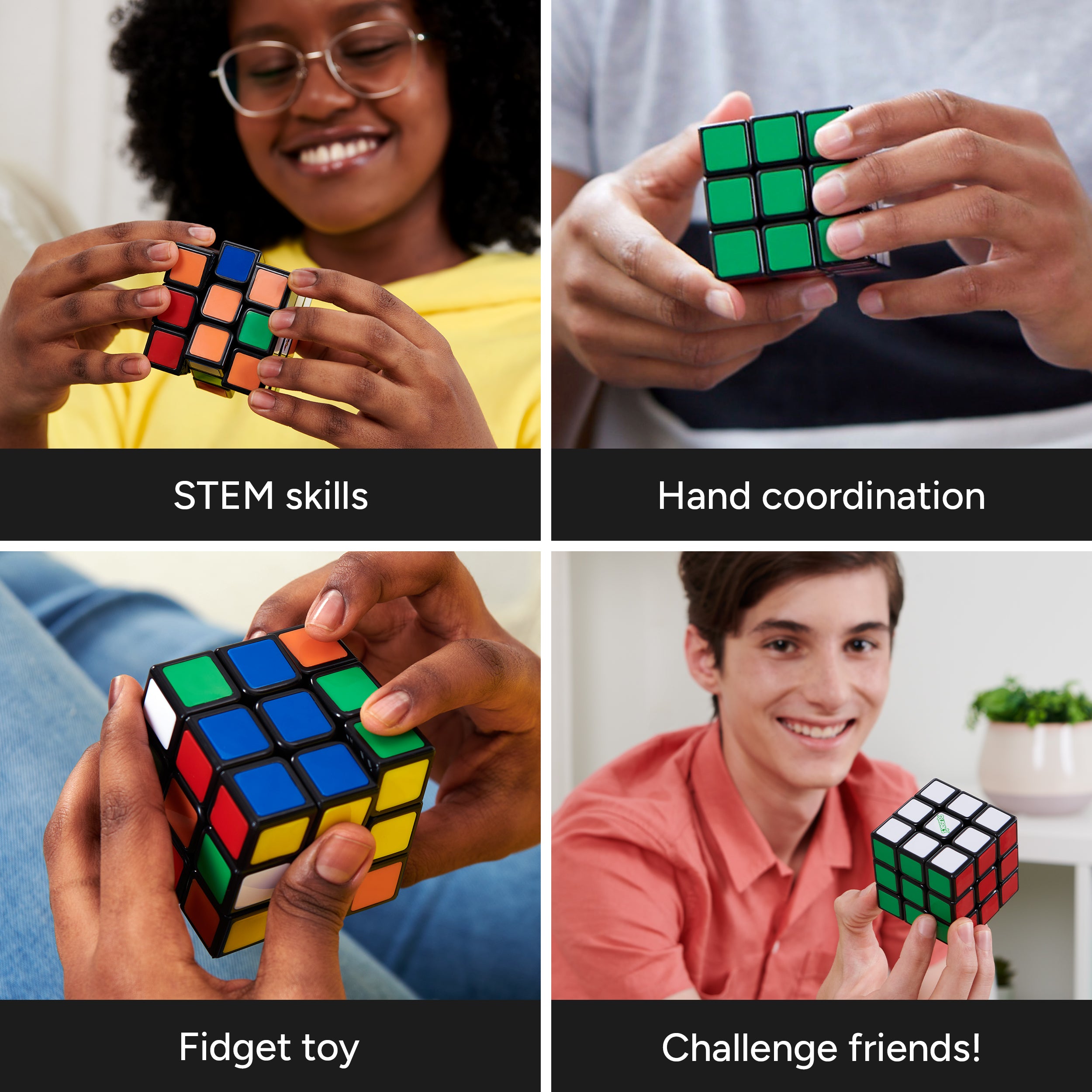 Rubik's Cube, Re-Cube, The Original 3x3 Cube Made with 100% Recycled Plastic, Problem-Solving Brain Teaser, Color-Matching Puzzle, Fidget Toy, Sensory Puzzle, for Ages 8 & Up