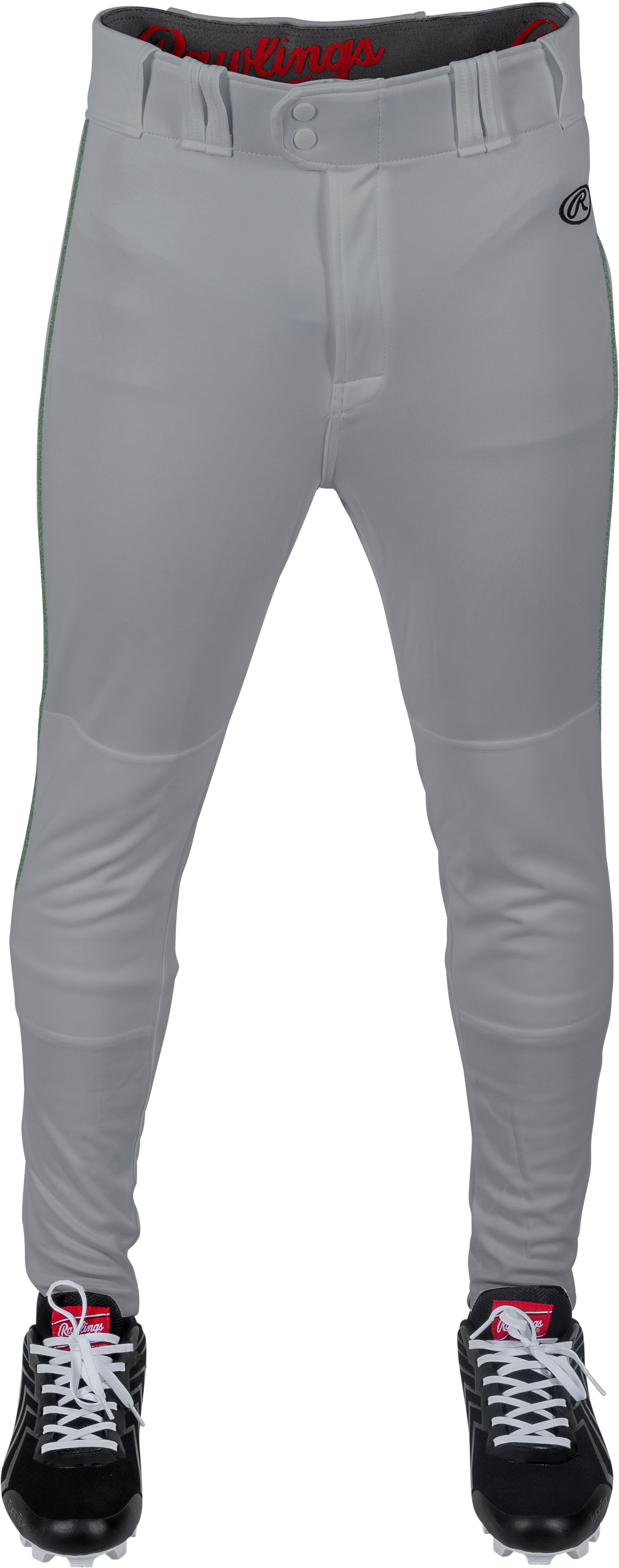 Rawlings Youth Launch Piped Pro Taper Fit Pant  - Small - Blue Gray/Dark Green
