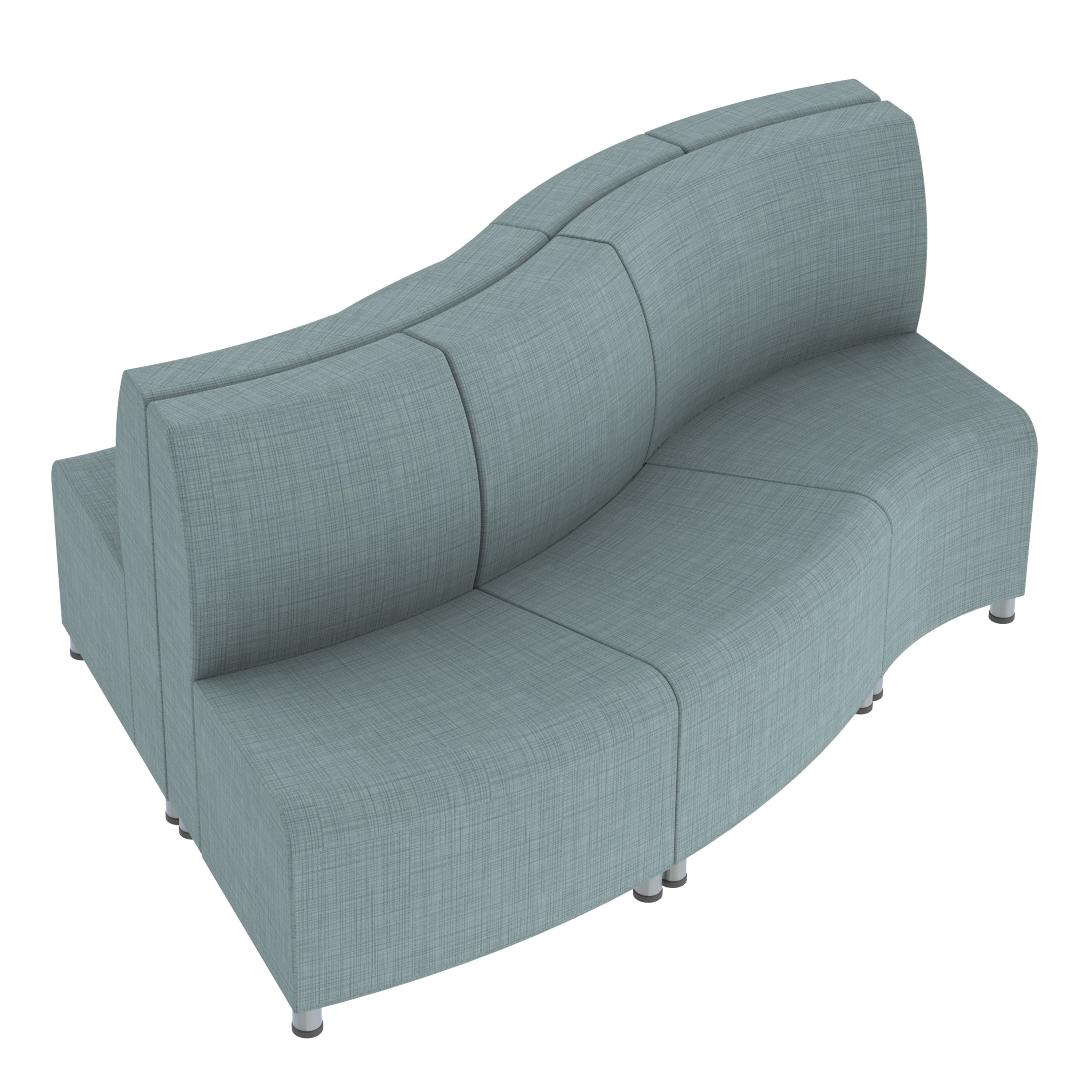 Pro Series Connect Edged Ripple Seating, 6-Piece Set - Sky Blue Crosshatch