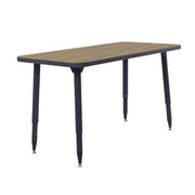 Adapte 24" x 48" Rectangle Thermofused Activity Table with Adjustable Tapered Legs - Pasadena Oak/Navy