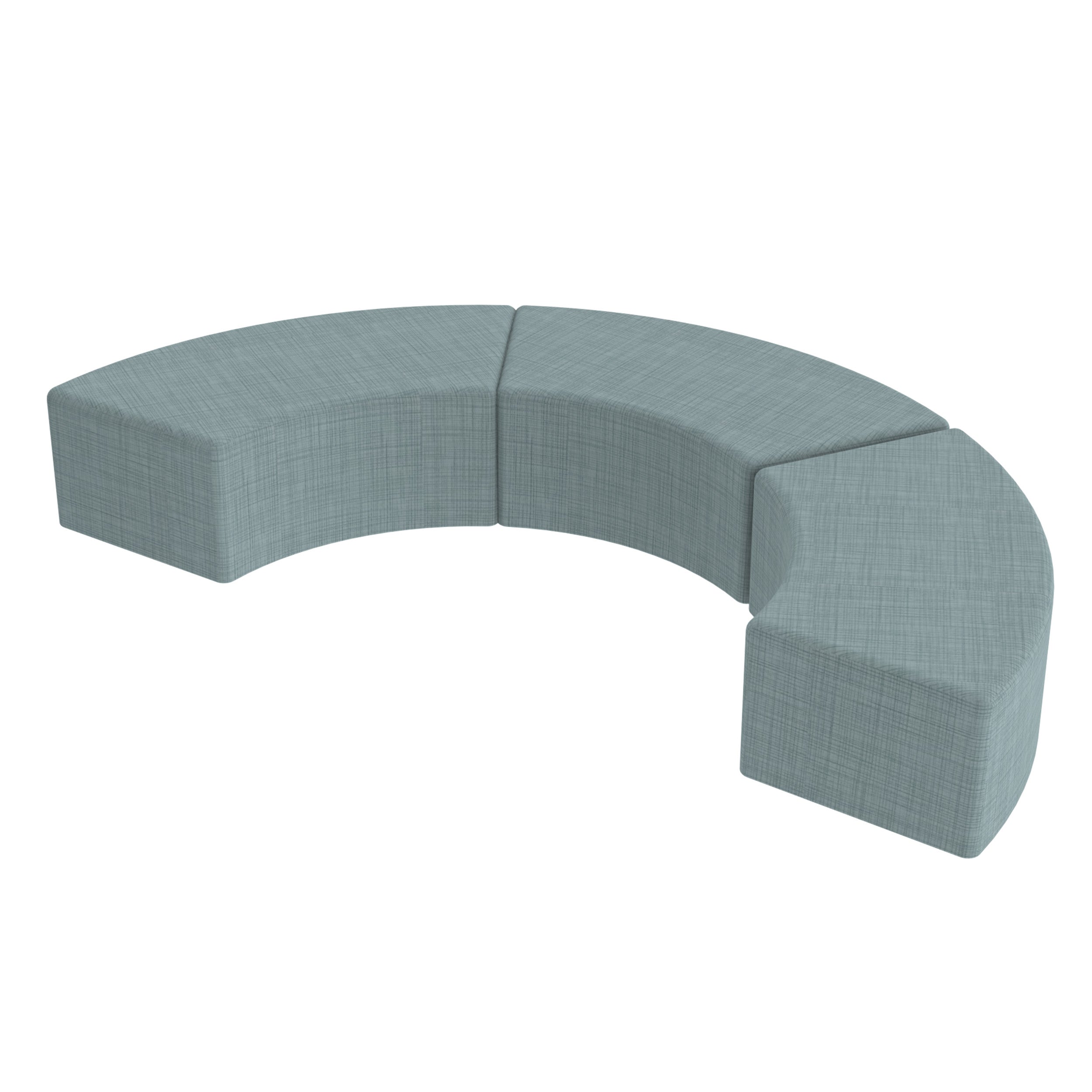 Pro Series Upholstered S Curve Ottoman 12" Height, 3-Piece - Sky Blue Crosshatch