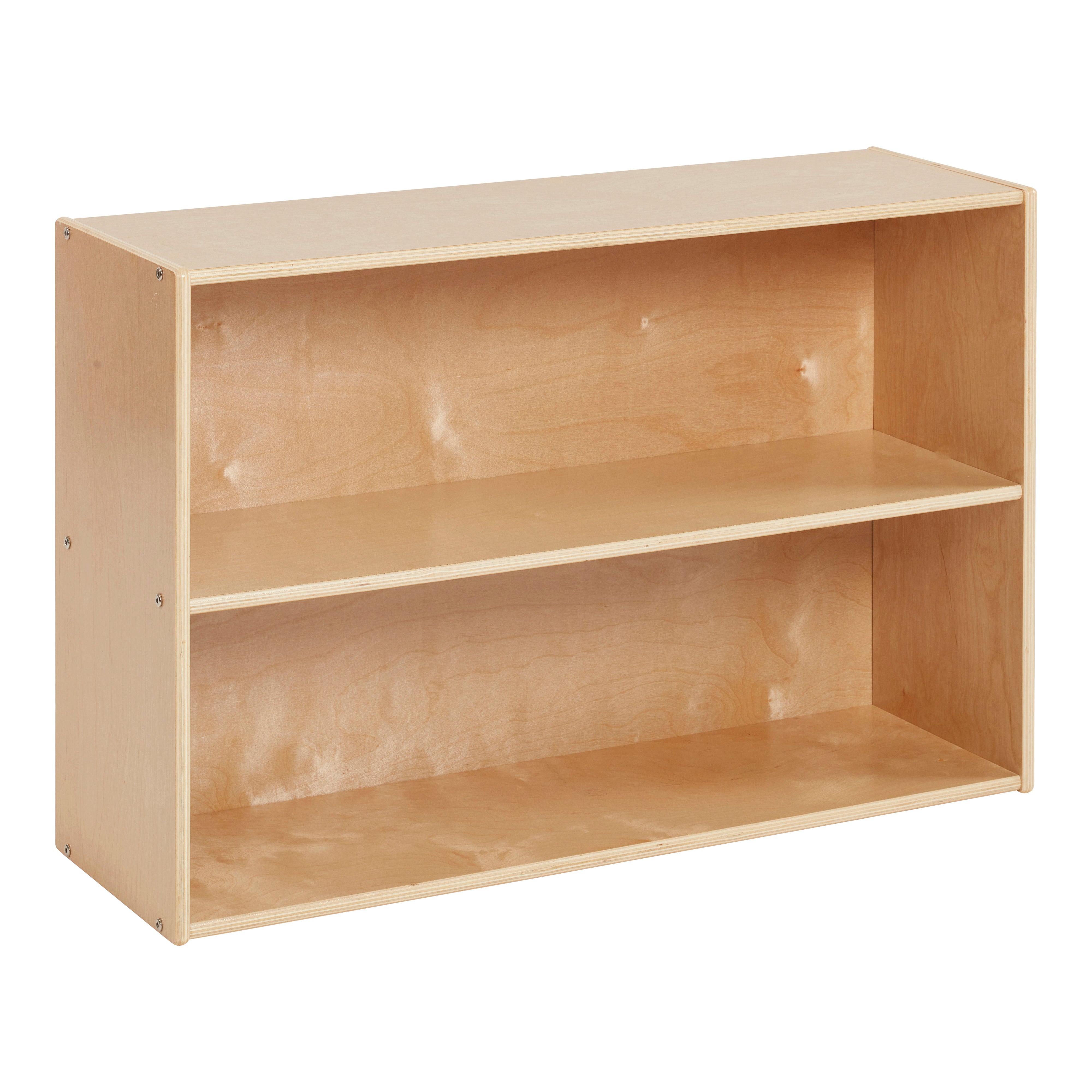 Streamline 2-Shelf Storage Cabinet with Back 24in H - Natural