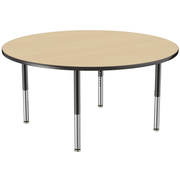 60" Round T-Molding Activity Table with Adjustable Super Legs - Maple/Black