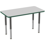 24" x 48" Rectangle T-Molding Activity Table with Adjustable Super Legs - Gray/Green/Black