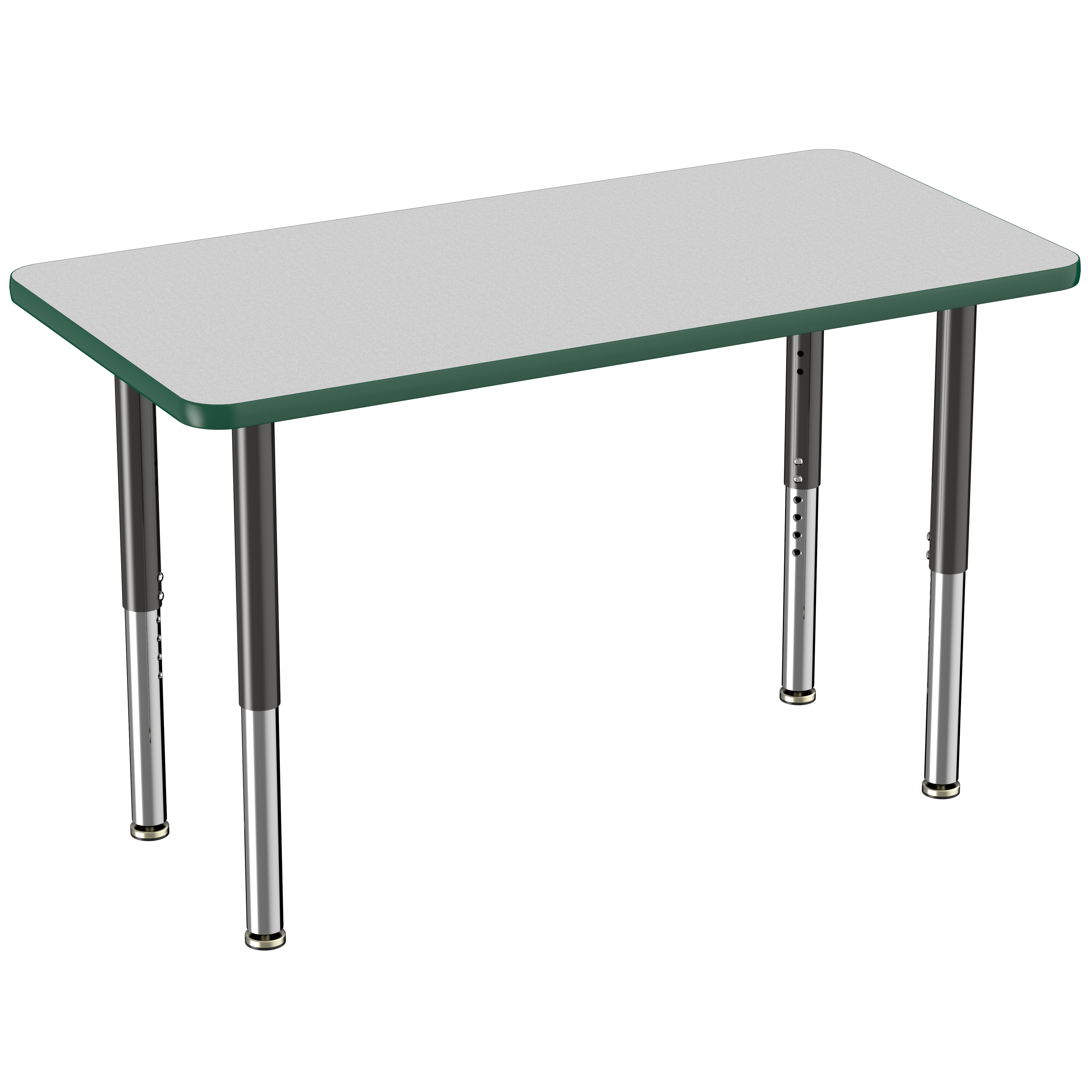 24" x 48" Rectangle T-Molding Activity Table with Adjustable Super Legs - Gray/Green/Black