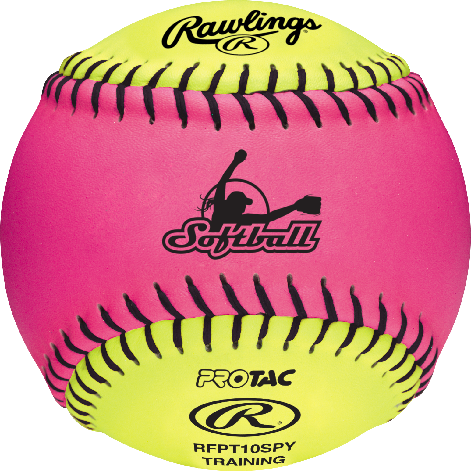 Rawlings 10-Inch Optic Pink/Optic Yellow Indoor Soft Training Ball