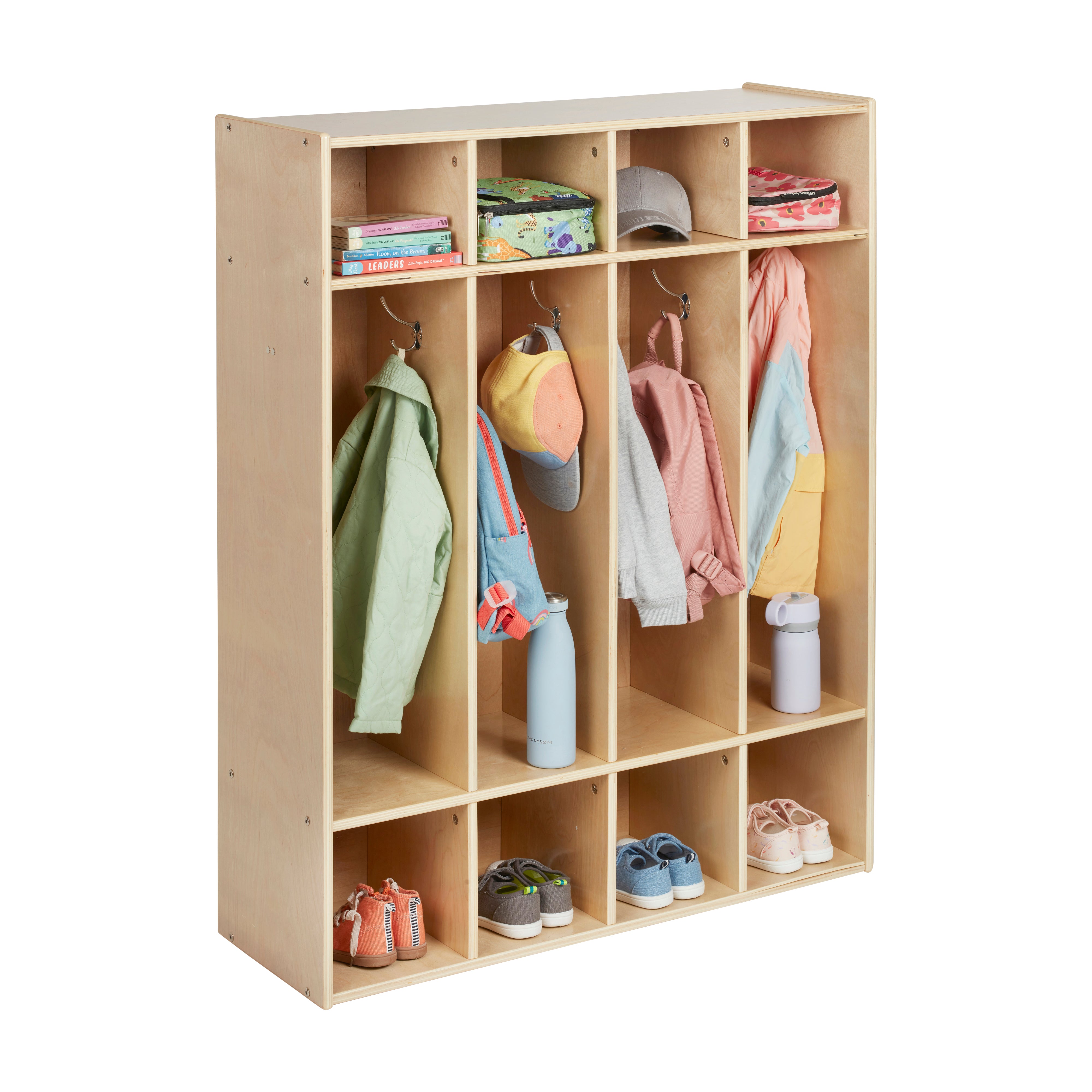Streamline 4-Section Coat Locker - Natural