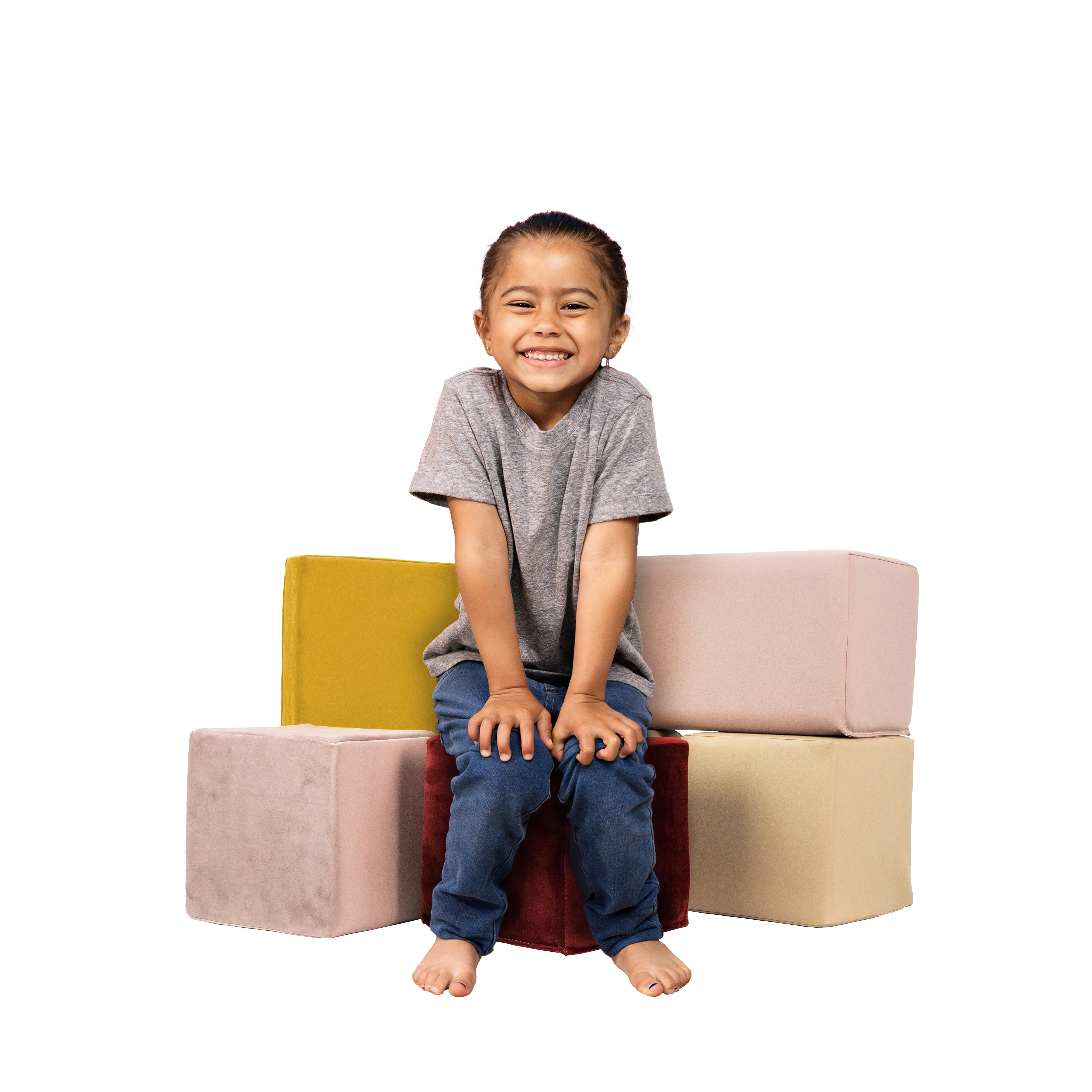 SoftScape Two-Texture Big Block Set, 6-Piece - Rosette