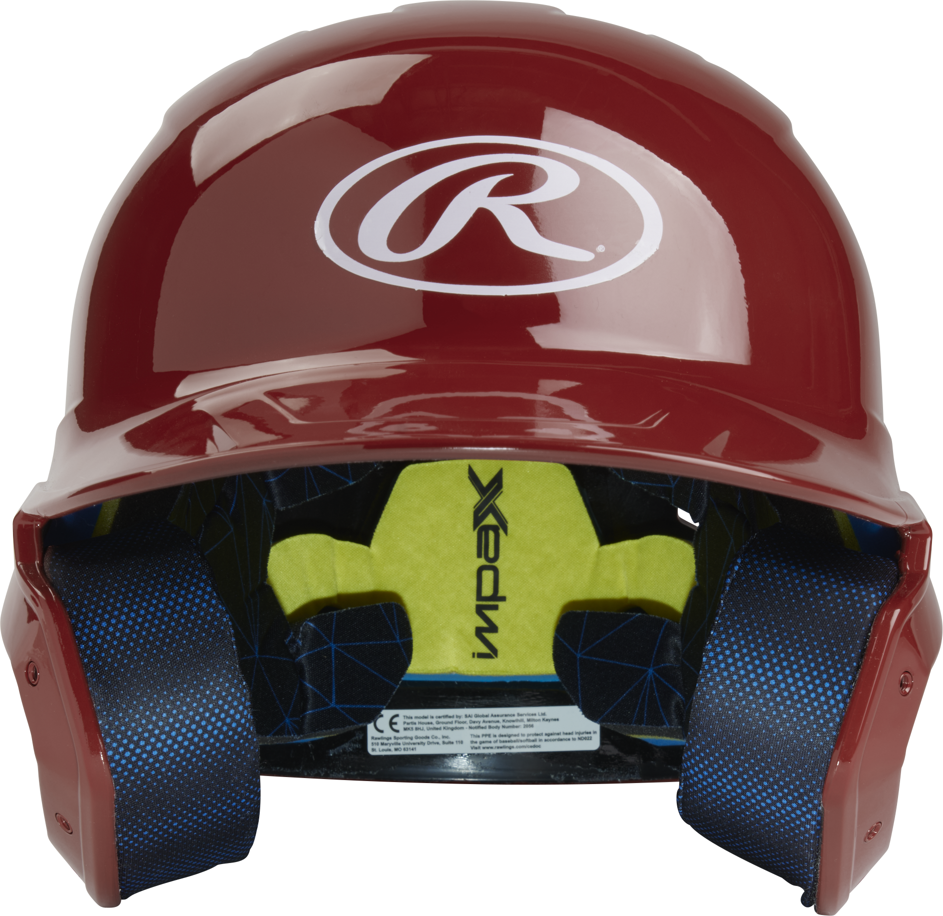 Rawlings Mach Gloss Junior Baseball Helmet - Cardinal
