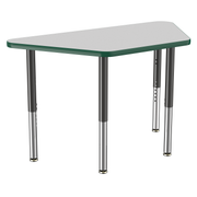24" x 48" Trapezoid T-Molding Activity Table with Adjustable Super Legs - Gray/Green/Black