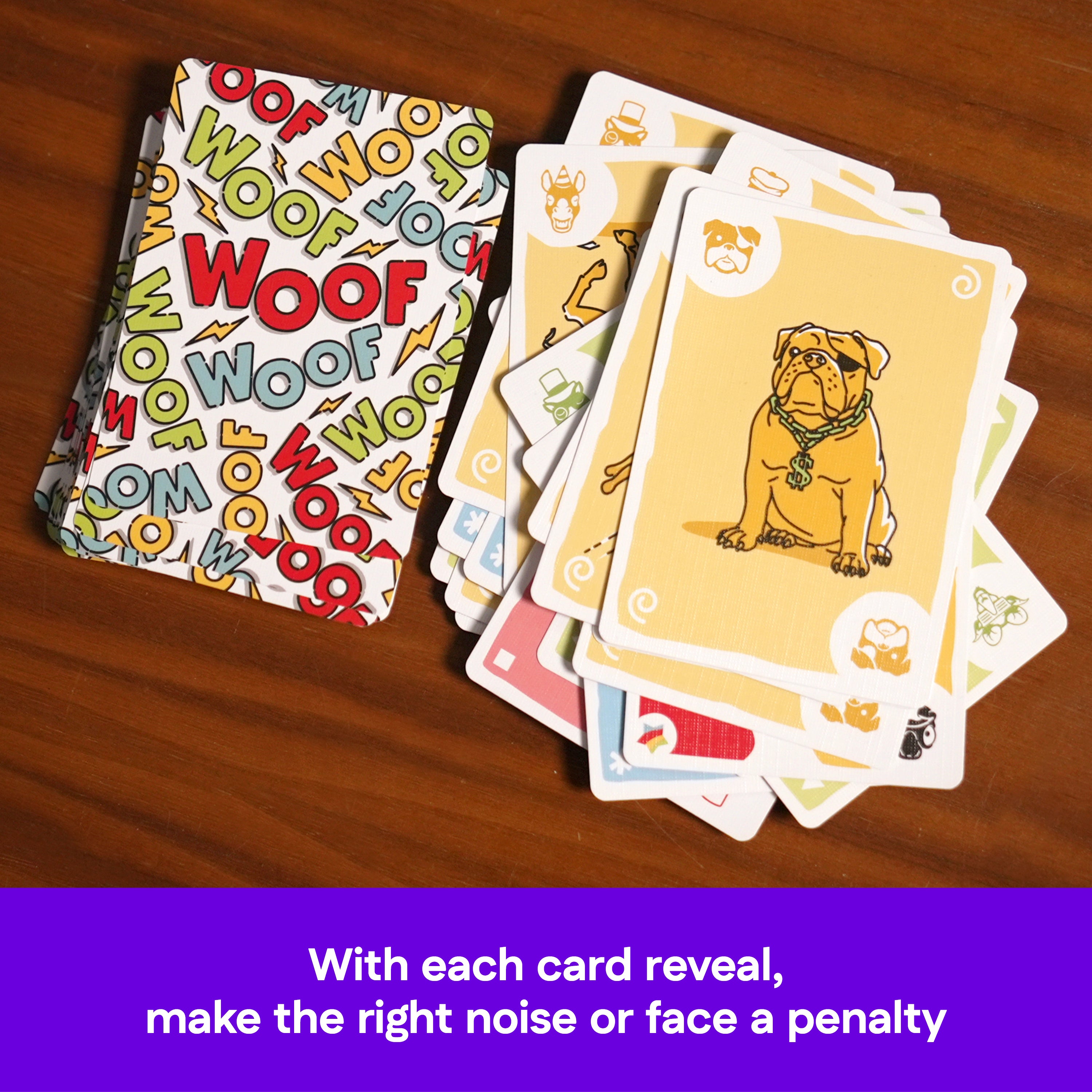 Spin Master Games, Woof Woof Woof: A Fast-Paced Classic Matching Card Game Battle Featuring Hilarious Animal Sounds , Fun Activity for Teens, Adults & Family Game Night, 2-8 Players, for Ages 7 & Up