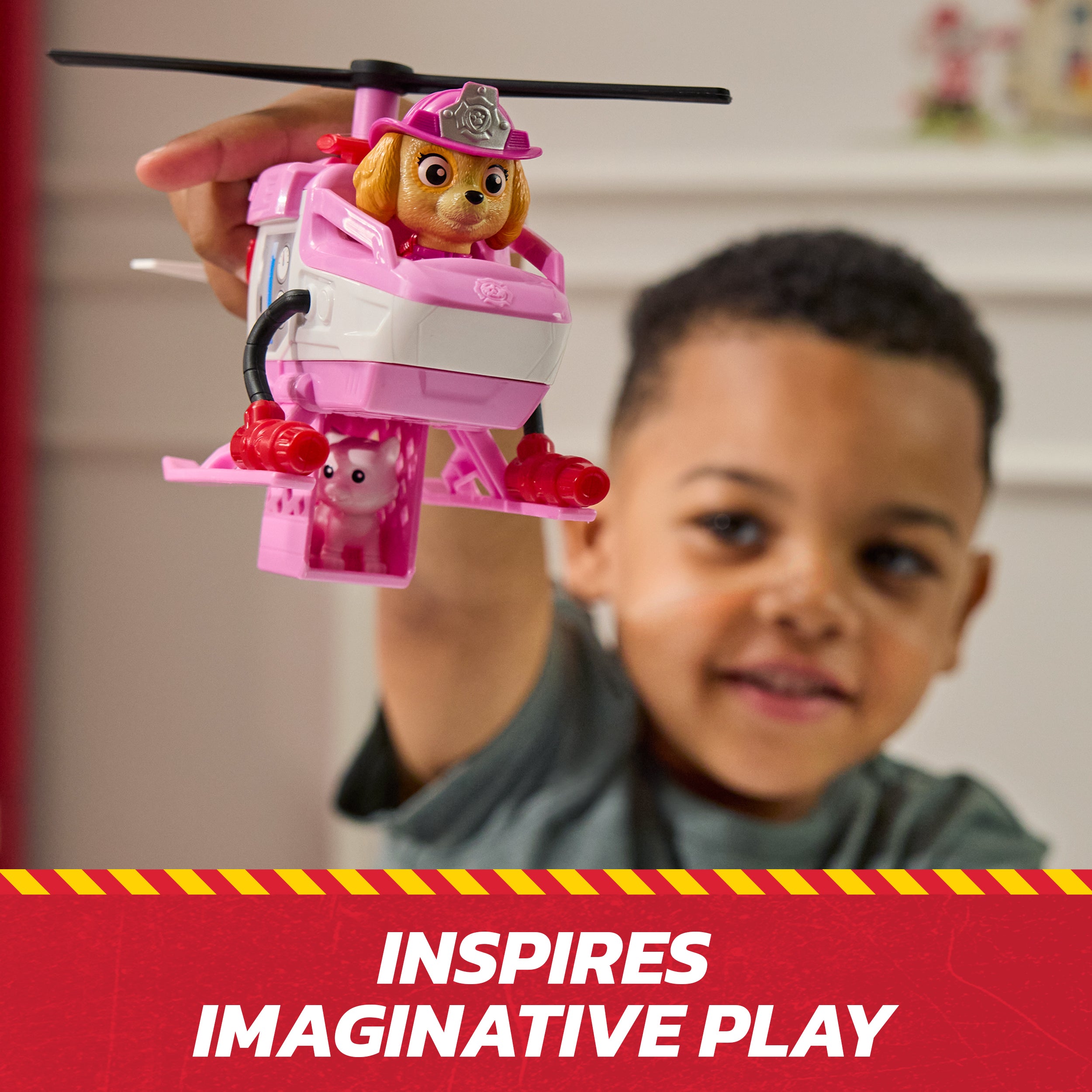 PAW Patrol Fire Rescue: Skye Rescue Fire Chopper with Action Figure, Kitty Friend & Toy Helicopter, Kids Toys for Boys & Girls Ages 3 and Up