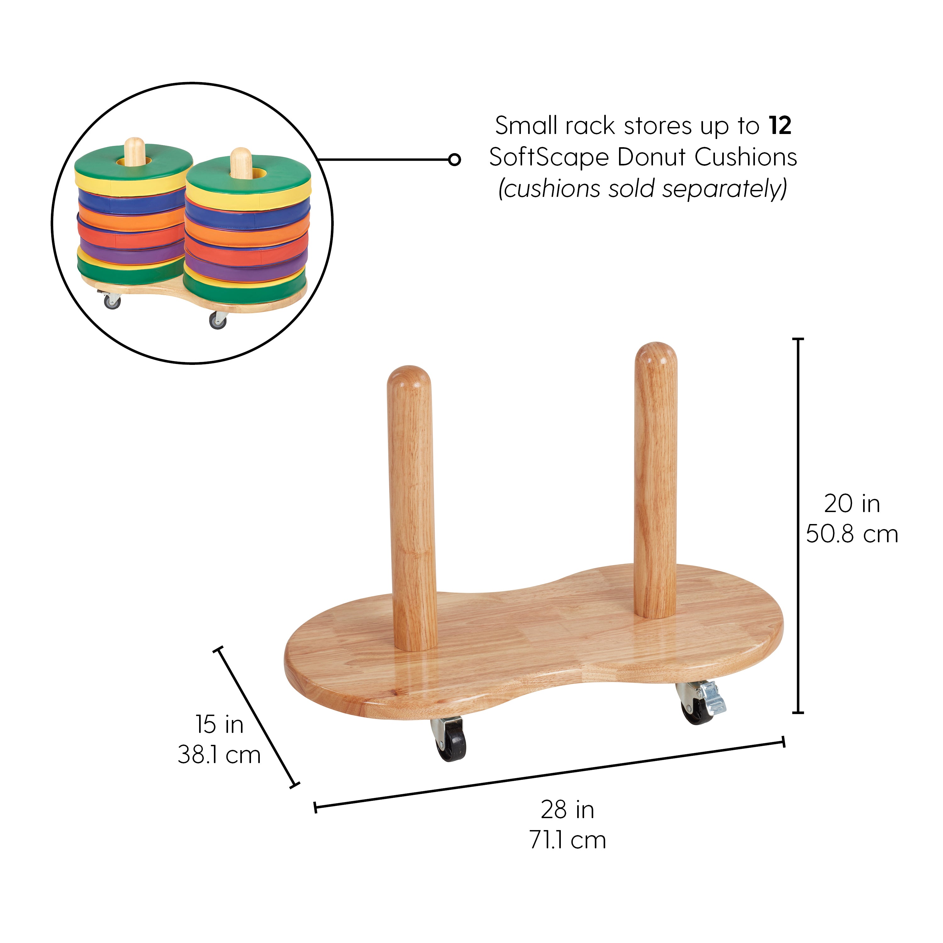 Mobile Storage Rack for 12-Piece Donut Cushions