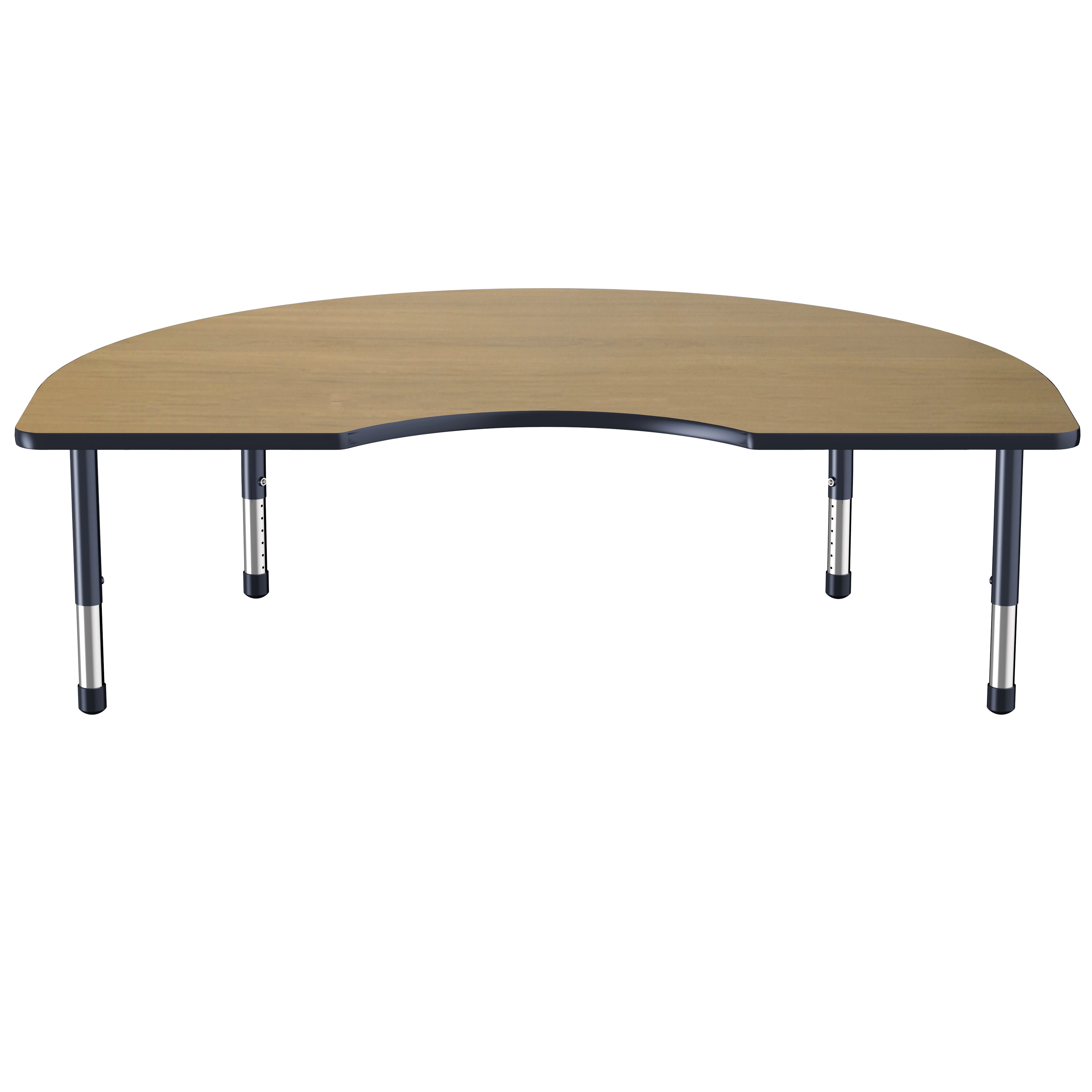 48" x 72" Kidney Thermofused Activity Table with Adjustable Chunky Legs - Pasadena Oak/Navy