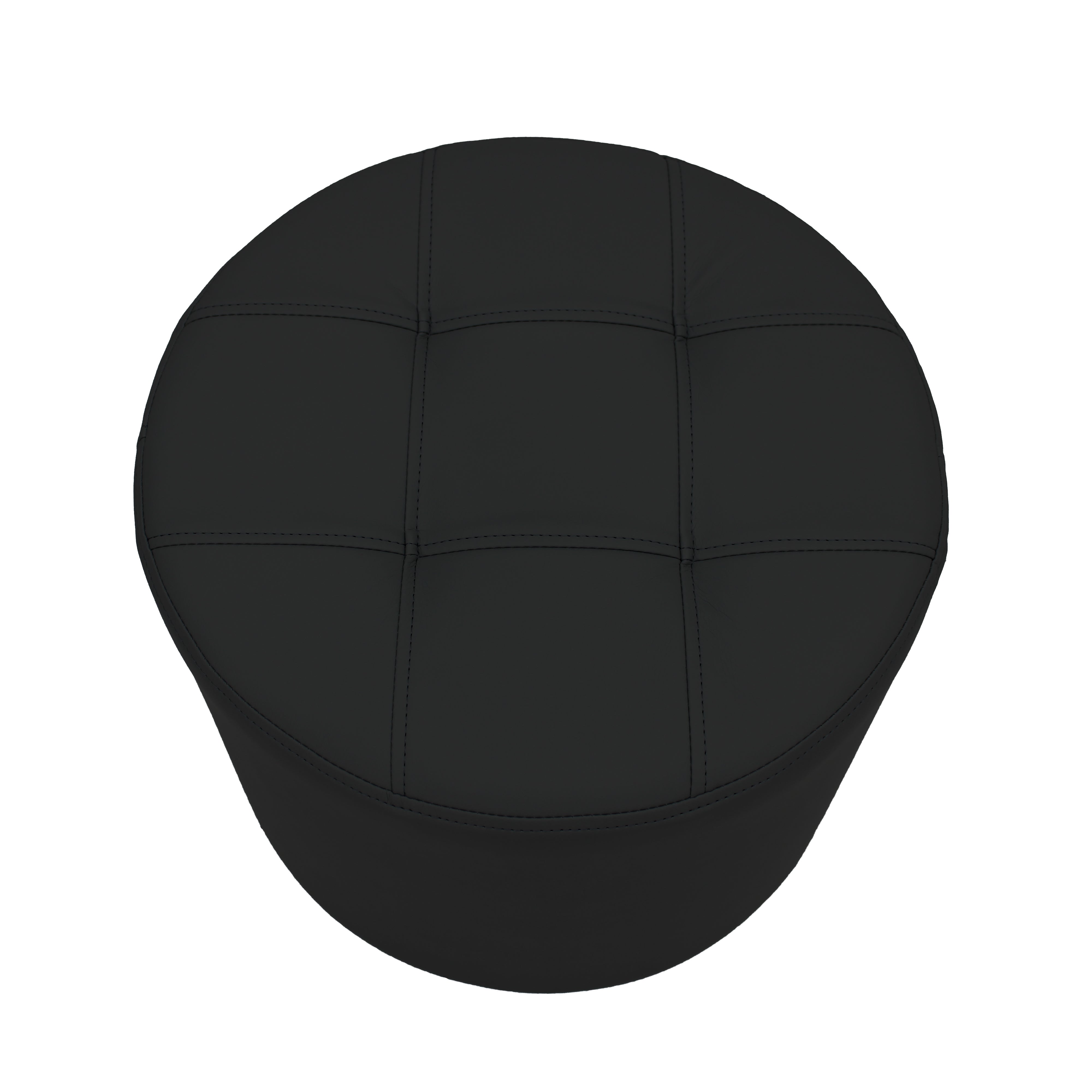 Tufted Round Ottoman 16" Height - Black