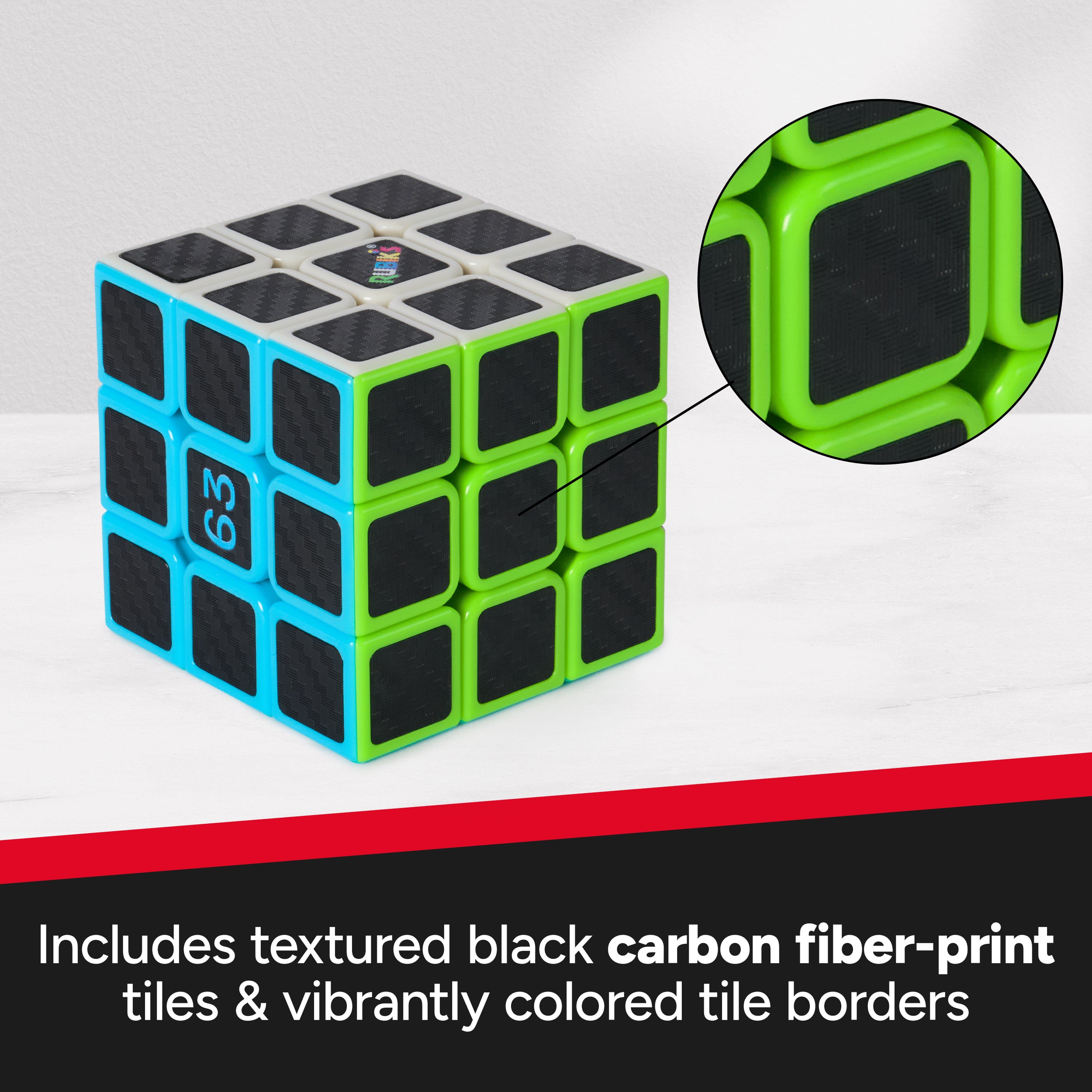 Rubik’s Cube, Mercedes-AMG PETRONAS F1 Team Carbon Fiber Cube, F1 Collectible & Desk Décor, Problem-Solving Brain Teaser, Fidget Toy, Sensory Puzzle, for Ages 8 & Up