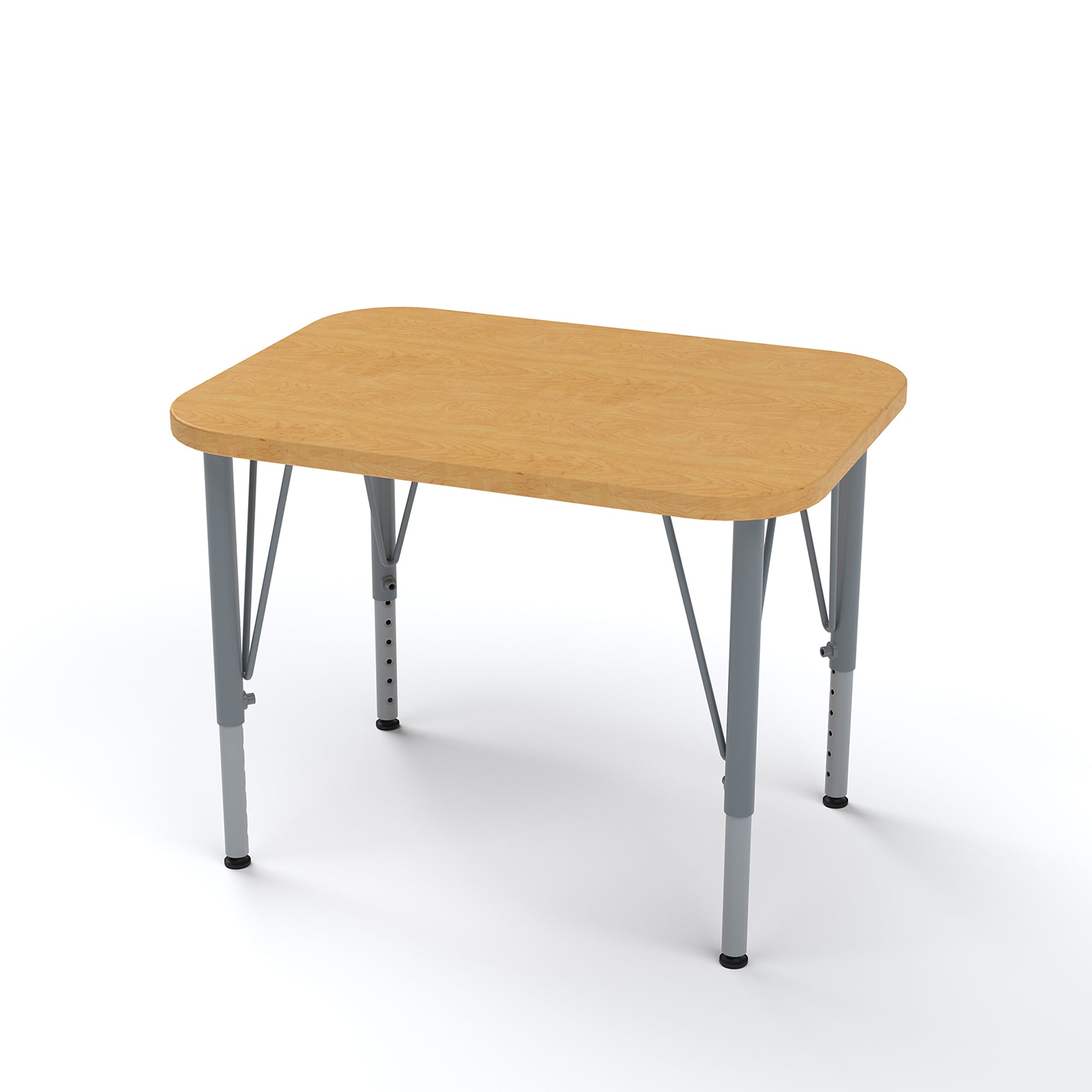 Rectangle Desk, Small, Short, Maple, Maple, 14-23"H x 27"W x 20"D