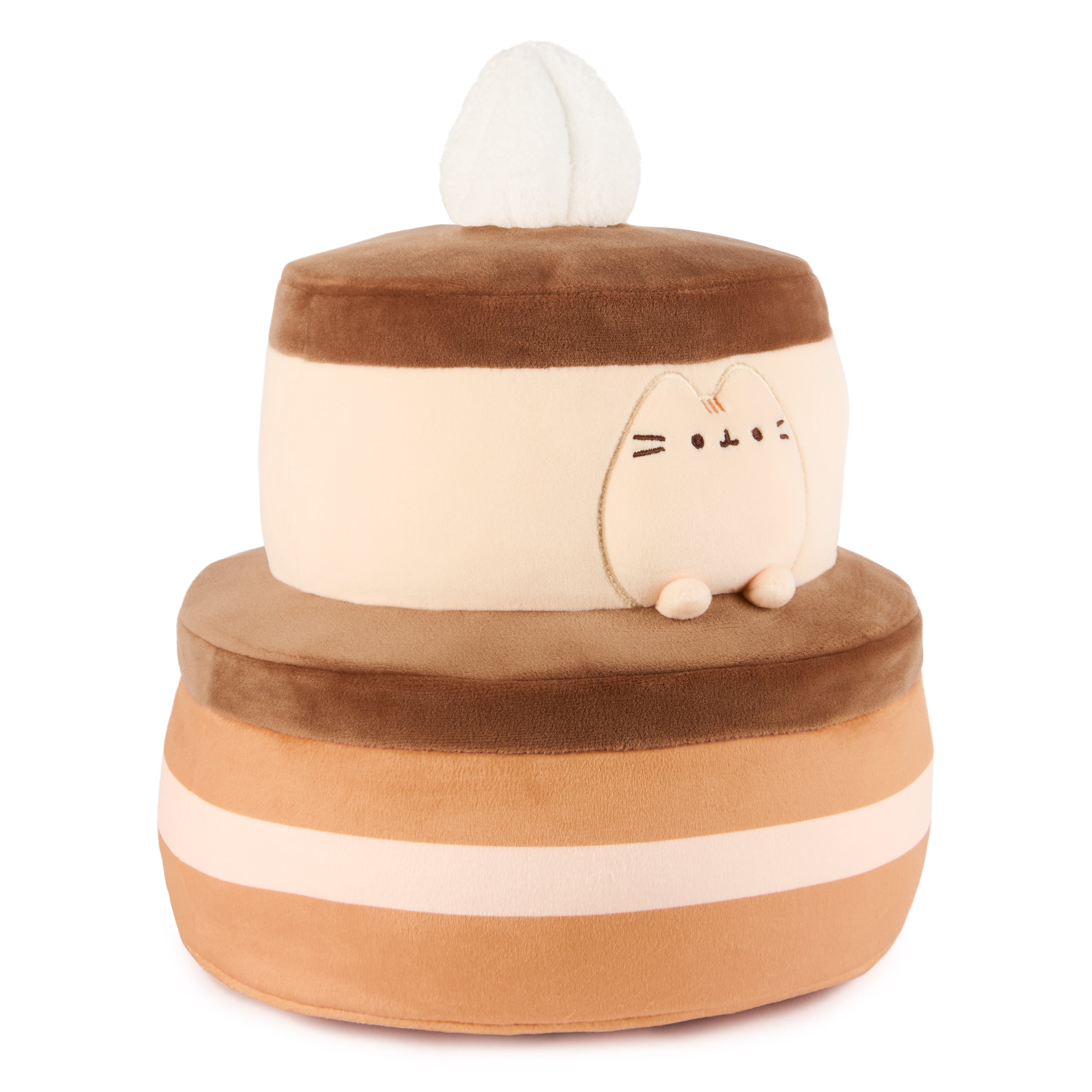 GUND Pusheen Chocolate Cake Squisheen, Squishy Toy, Collectible Plush Toy, Dessert Plush, Cat Stuffed Animal for Ages 8 and Up, Brown, 11”