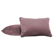 16" x 24" Rectangle Lumbar Microfiber Pillow with Piping, 2-Piece - Mauve