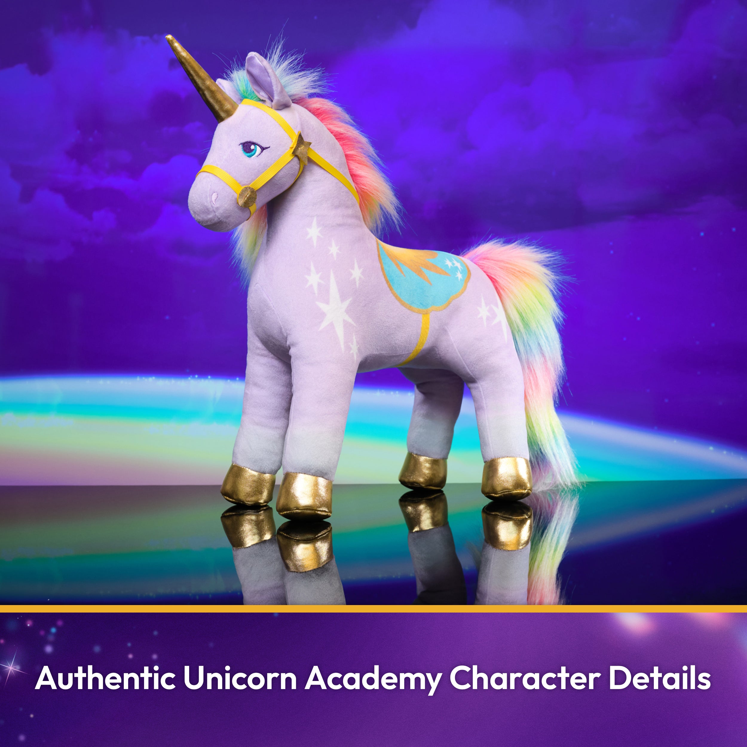Unicorn Academy Official Wildstar Plush Toy, Unicorn Stuffed Animal, Unicorn Toys for Girls Ages 1 & Up, Purple, 15”