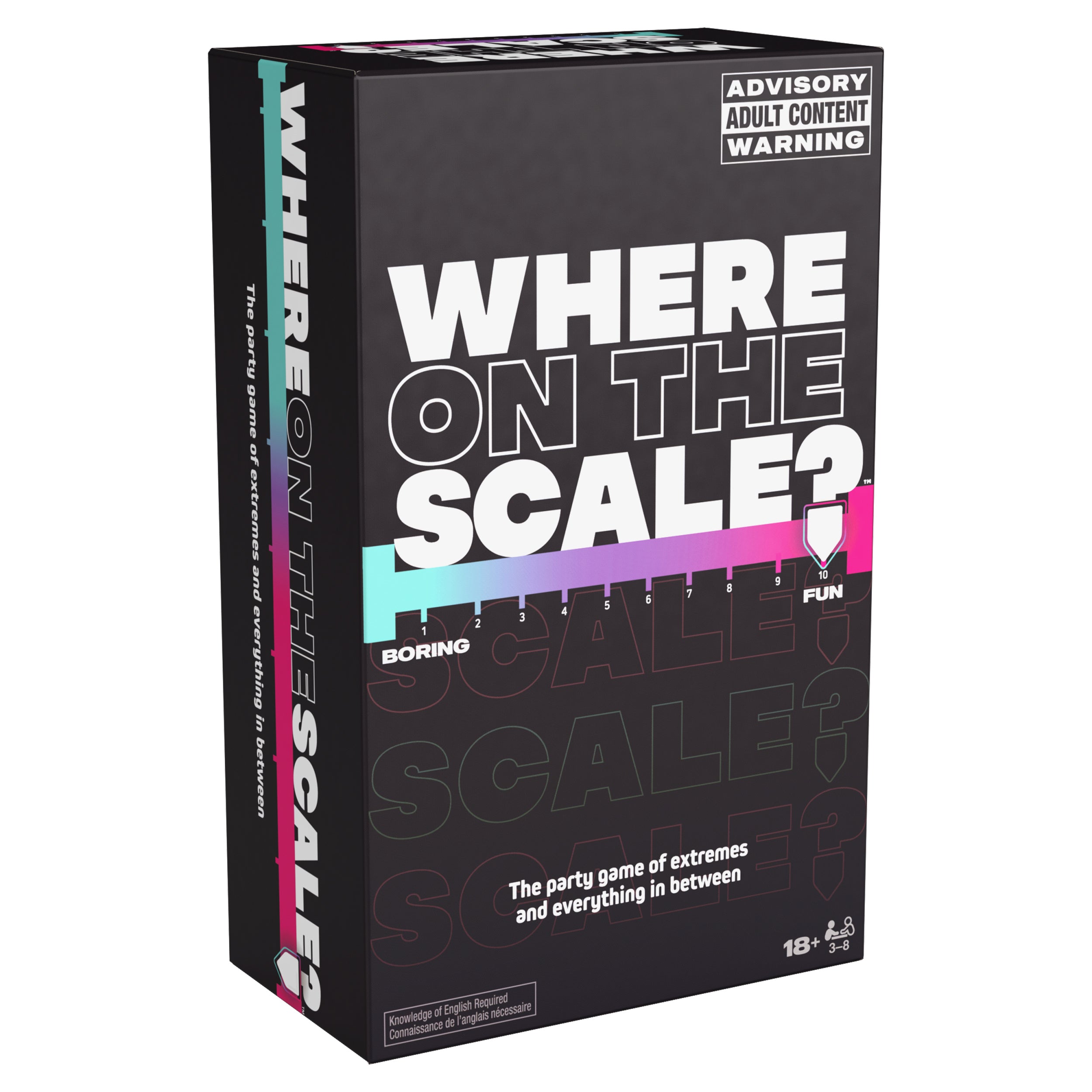 Spin Master Games, Where on the Scale, A Party Game of Extremes, for Friendsgiving, Bachelorette Parties, College, Birthdays, Happy Hour & More, 2 & Up Players, for Ages 18 & Up