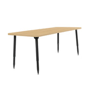 Adapte 30" x 72" Rectangle Woodgrain Activity Table with Adjustable Tapered Legs - Maple Grain/Black