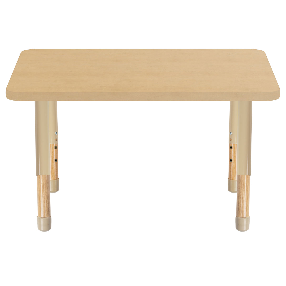24" x 36" Rectangle Thermofused Activity Table with Adjustable Chunky Wood Legs - Maple Grain/Sand/Natural