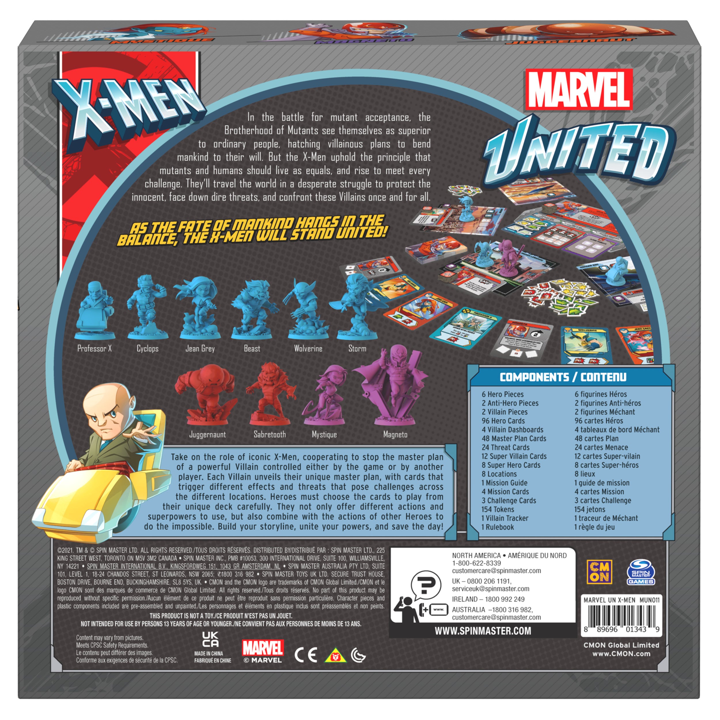 Spin Master Games, Marvel United: X-Men, Strategy Board Game, Includes Collectible Figurines, for Fans of Marvel Rivals & Action Movie Toys, 1-5 Players, for Adults & Teens Ages 14 & Up