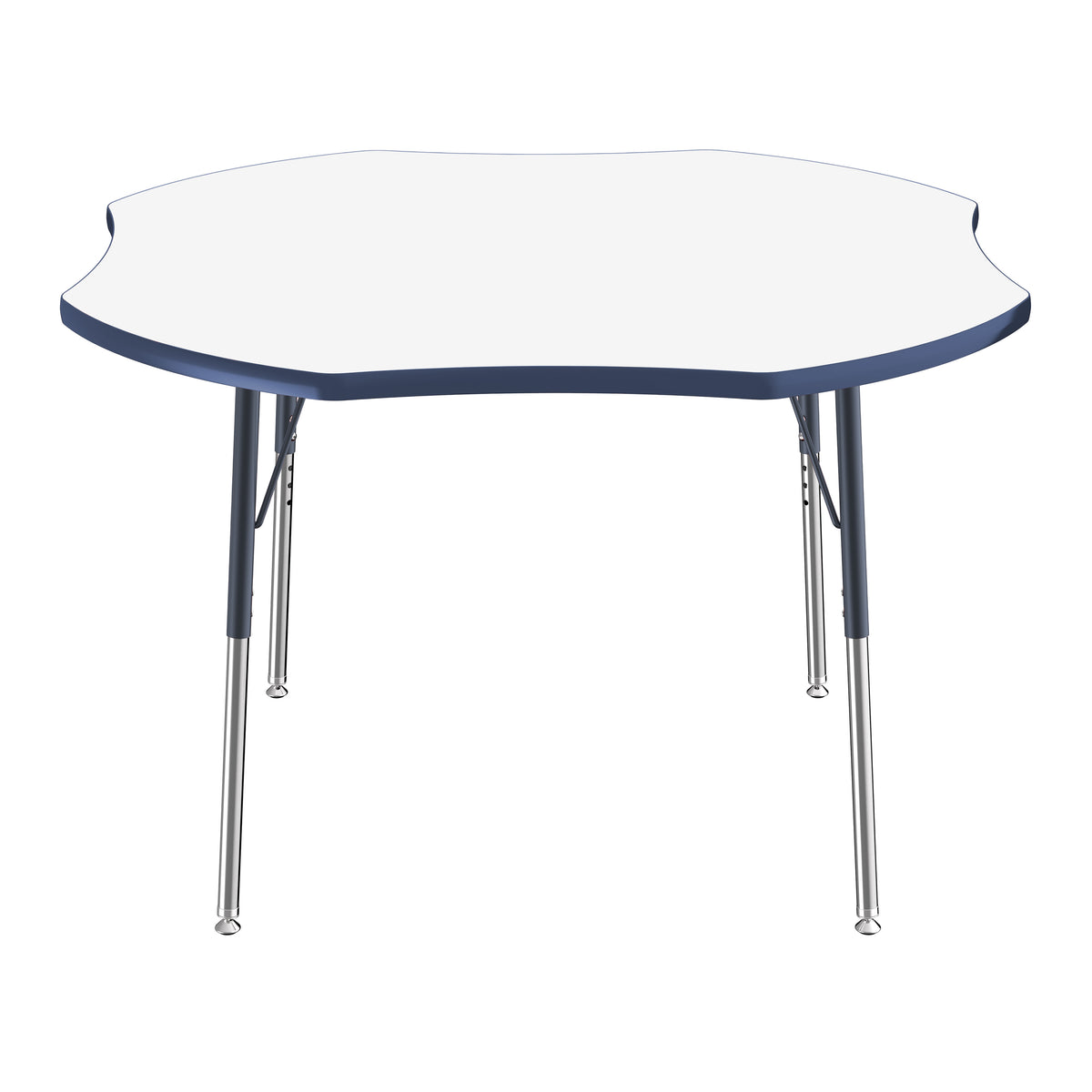 48" x 48" Clover Dry-Erase Activity Table with Adjustable Standard Swivel Glide Legs - Whiteboard/Navy