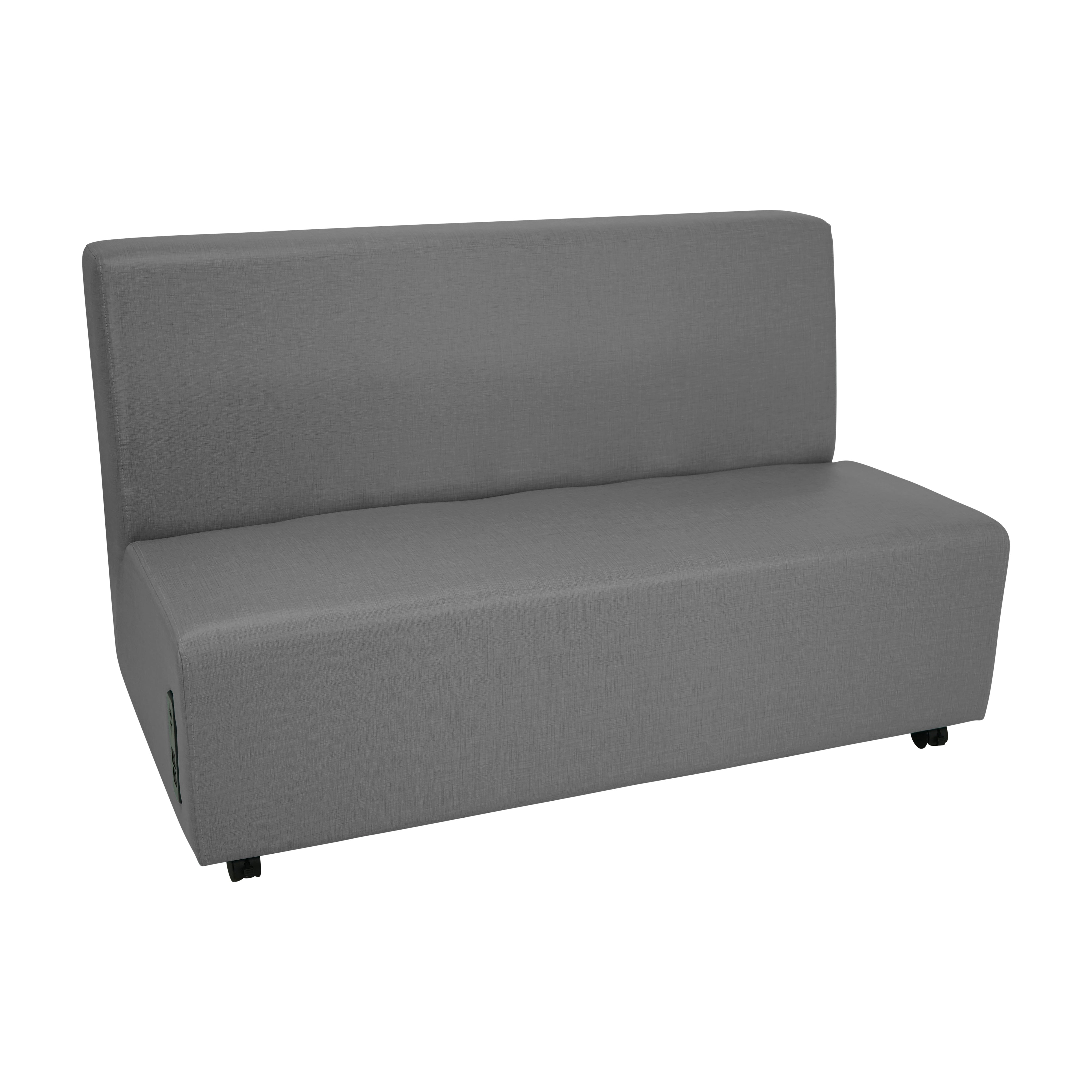 Pro Series Upholstered Armless Mobile Sofa with Tech Panel - Slate Gray Crosshatch