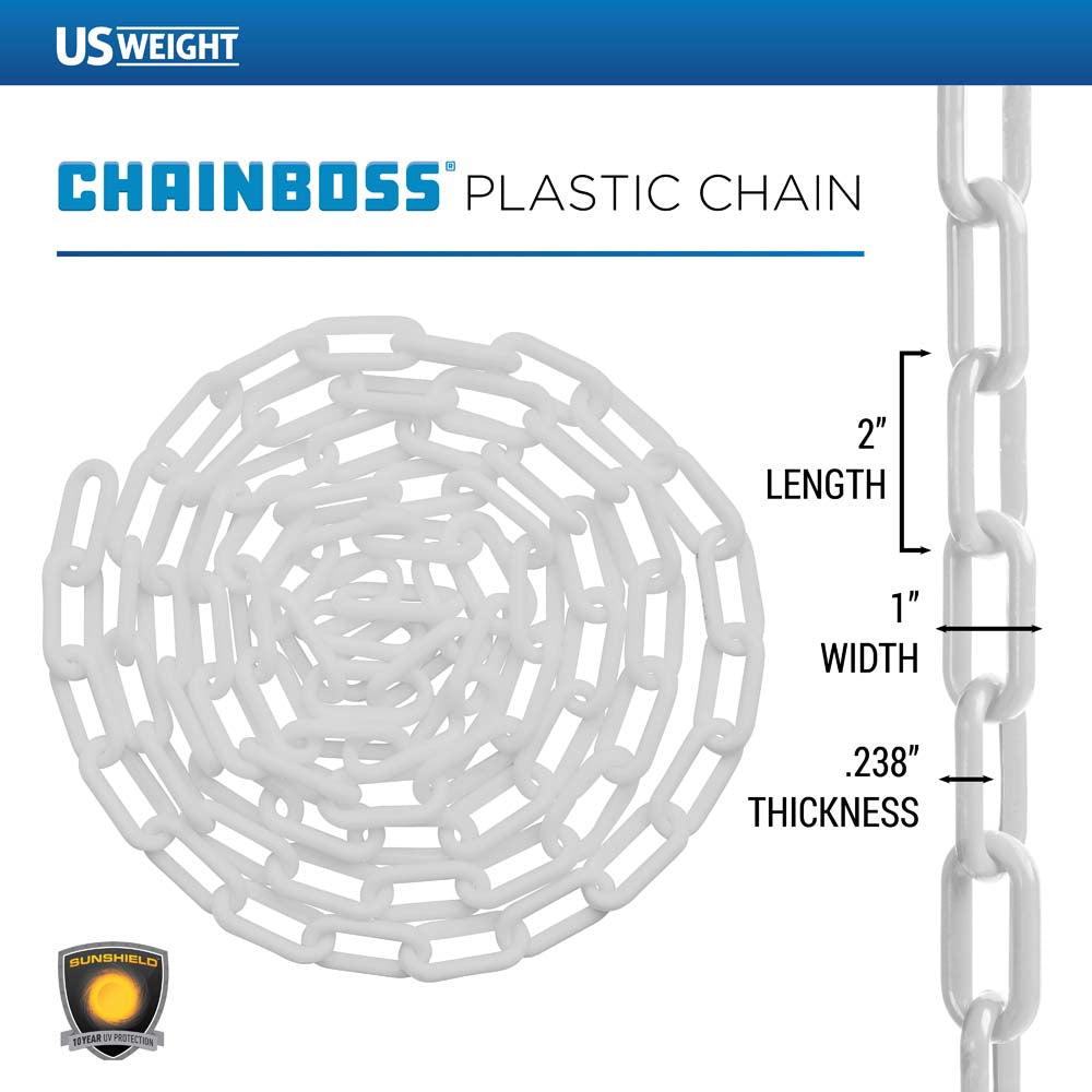 2" Plastic Chain ‐ White ‐ 100ft box