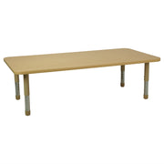 30" x 60" Rectangle T-Molding Activity Table with Adjustable Tiny Tot Legs - Maple/Sand