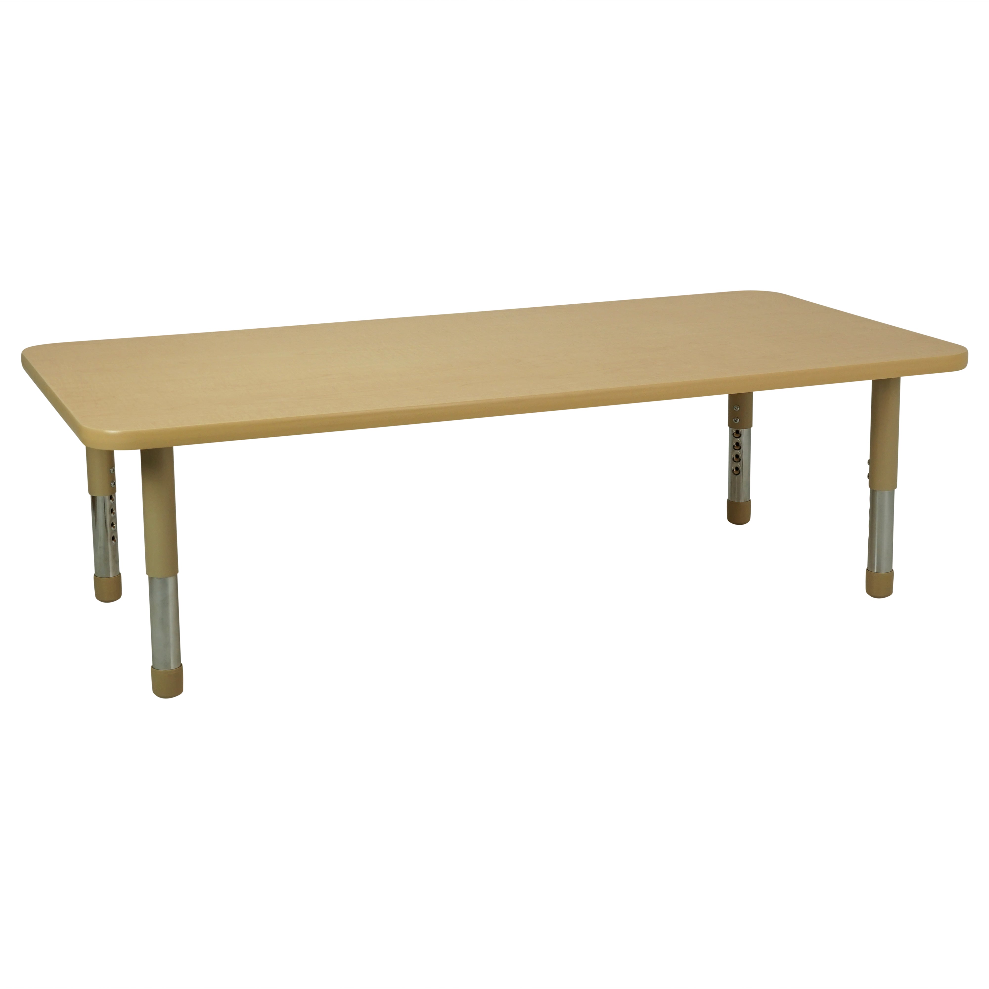 30" x 60" Rectangle T-Molding Activity Table with Adjustable Tiny Tot Legs - Maple/Sand